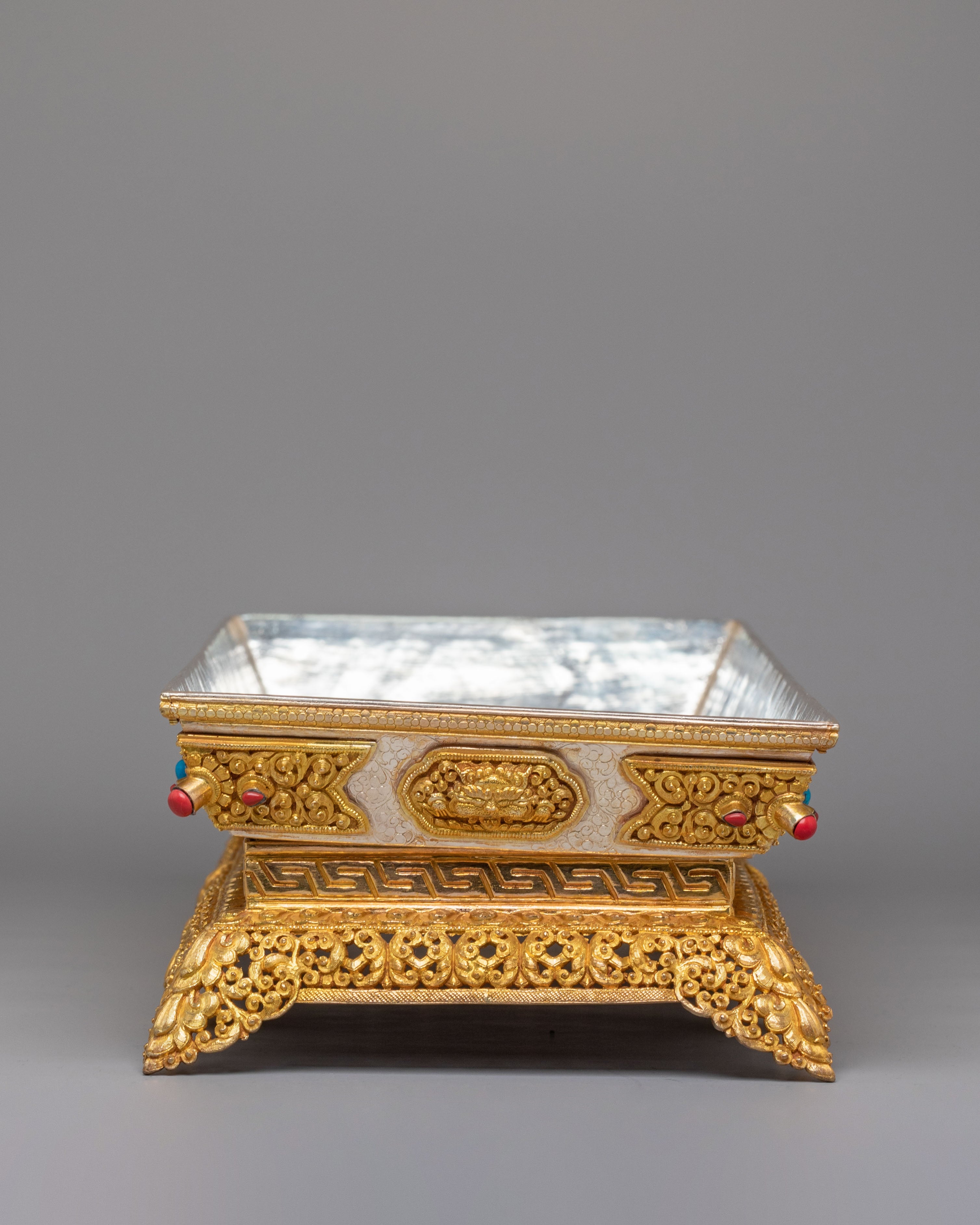 Spiritual Himalayan Offering Tray | Sacred Tibetan Altar Art