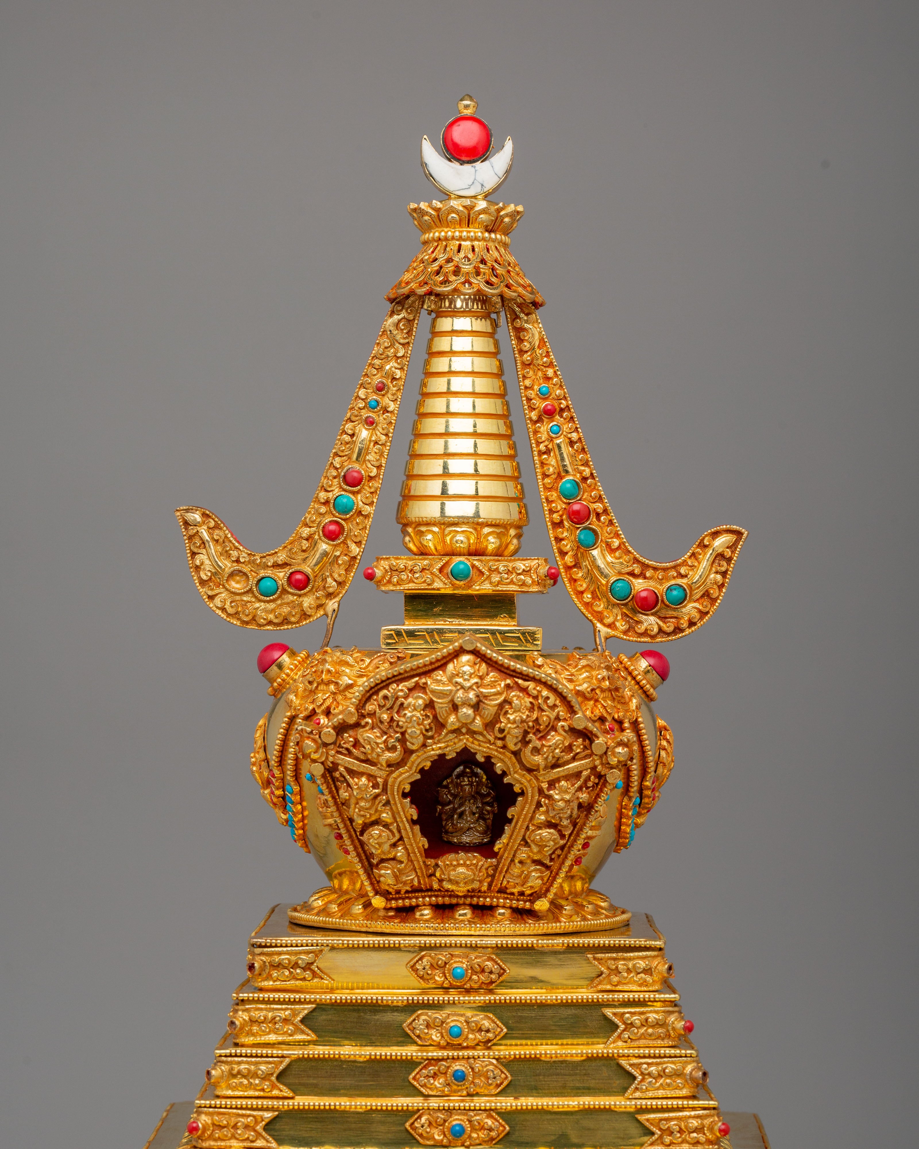 Handmade Altar Buddhist Enlightenment Stupa | Symbol of Wisdom and Inner Peace