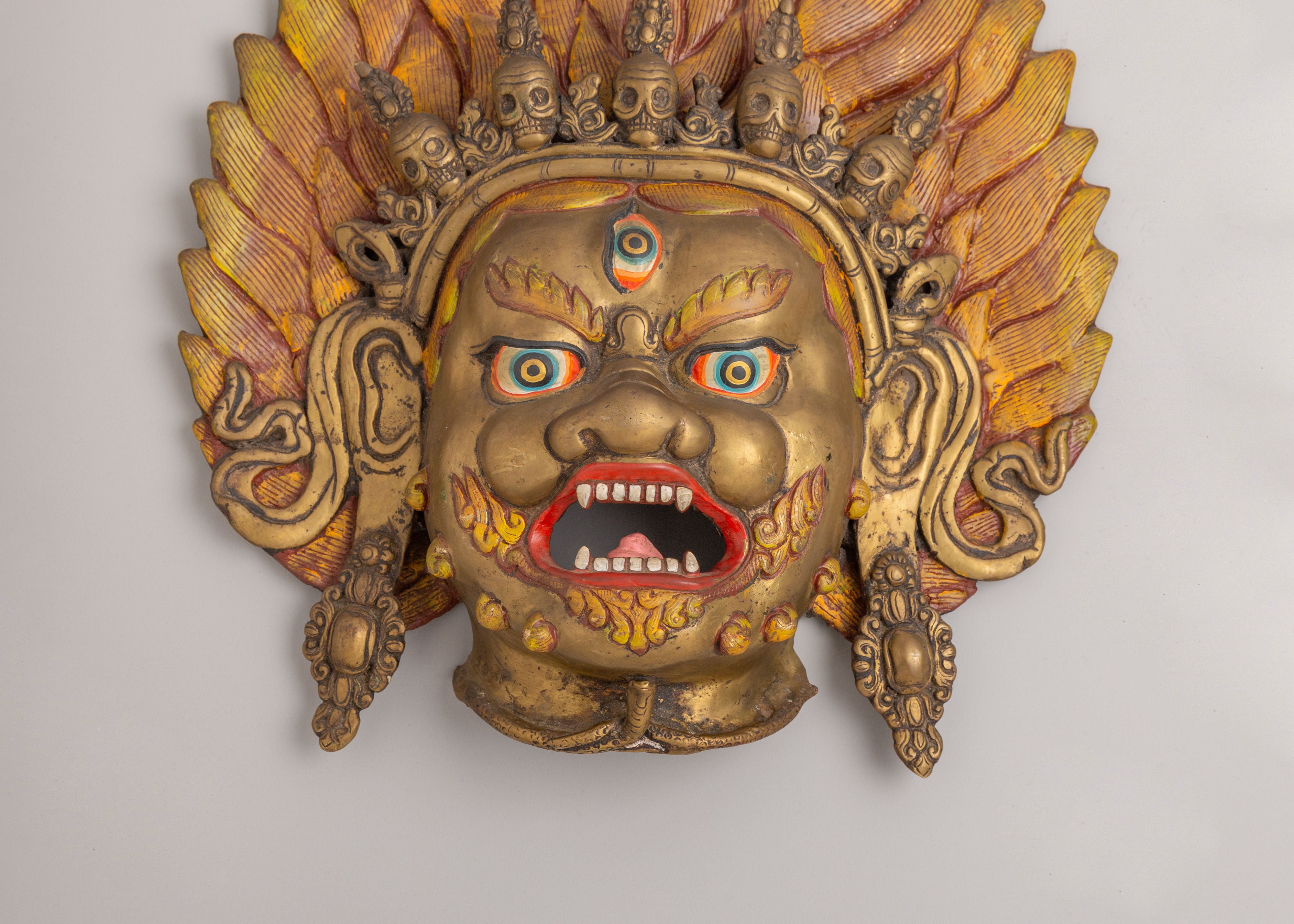 Himalayan Mahakala Wall Hanging | Traditional Tibetan Artwork