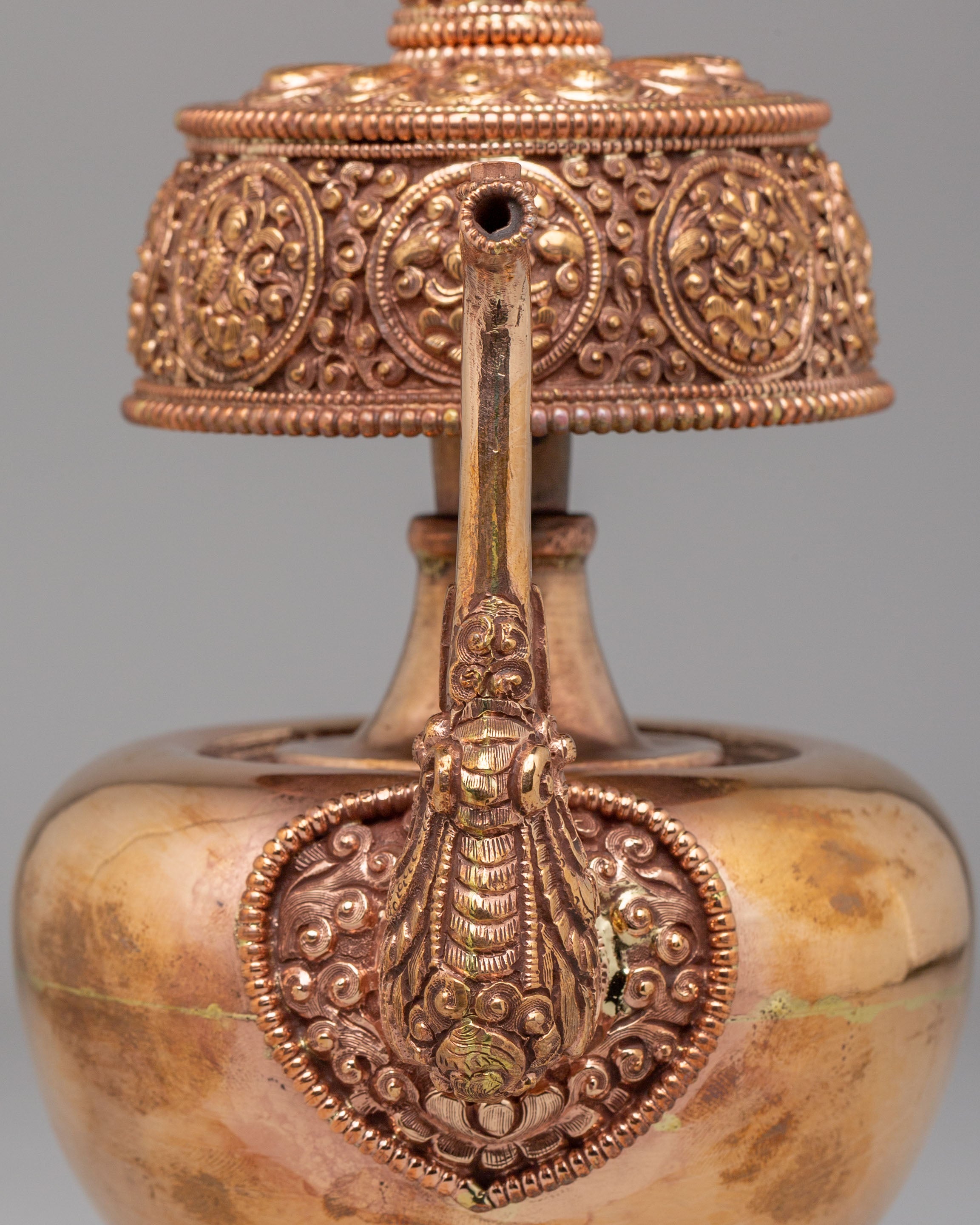 Sacred Tibetan Altar Bhumba Set | Copper Ritual Offering Vessels