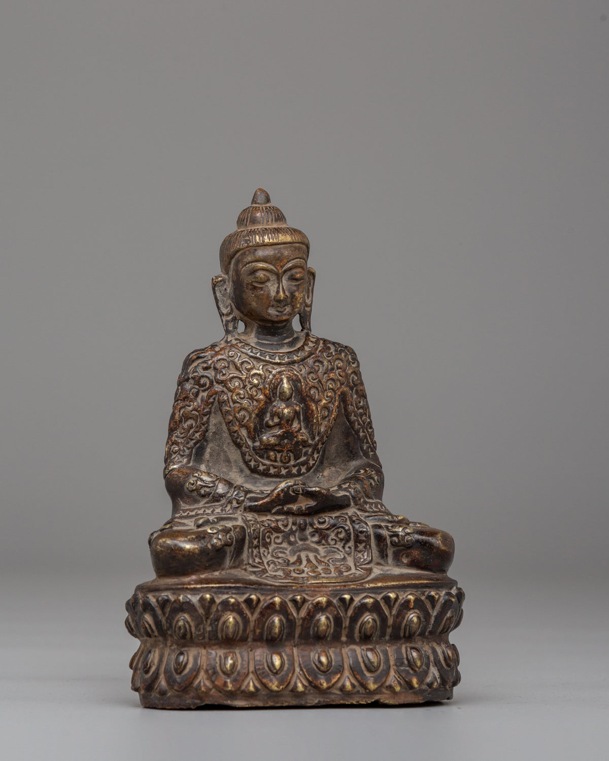 Spiritual Amitabha Buddha Altar Statue | Handcrafted Copper Statue