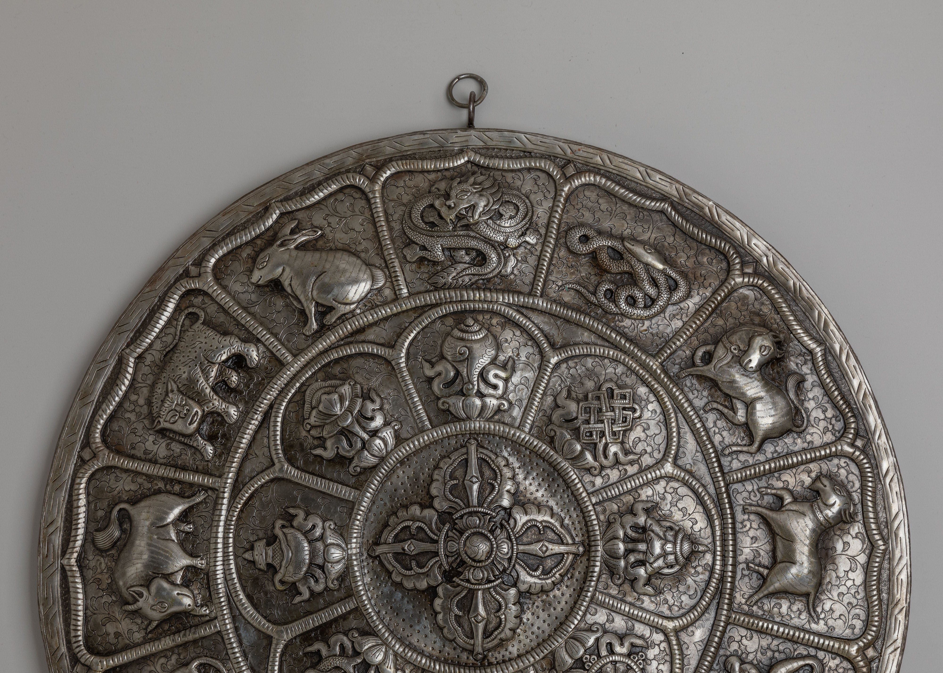 Sacred Auspicious Wall Hanging | Tibetan Artwork for Spiritual Decor