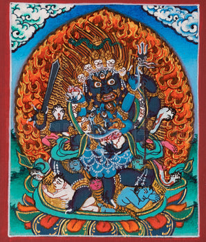 Four-Armed Mahakala Thangka For Locket
