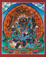 Four-Armed Mahakala Thangka For Locket