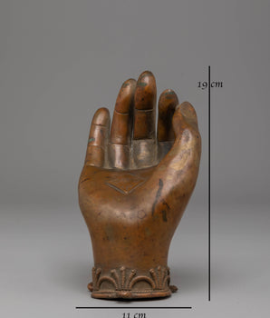 Copper Buddha Hand Sculpture - Bhumisparsha Mudra
