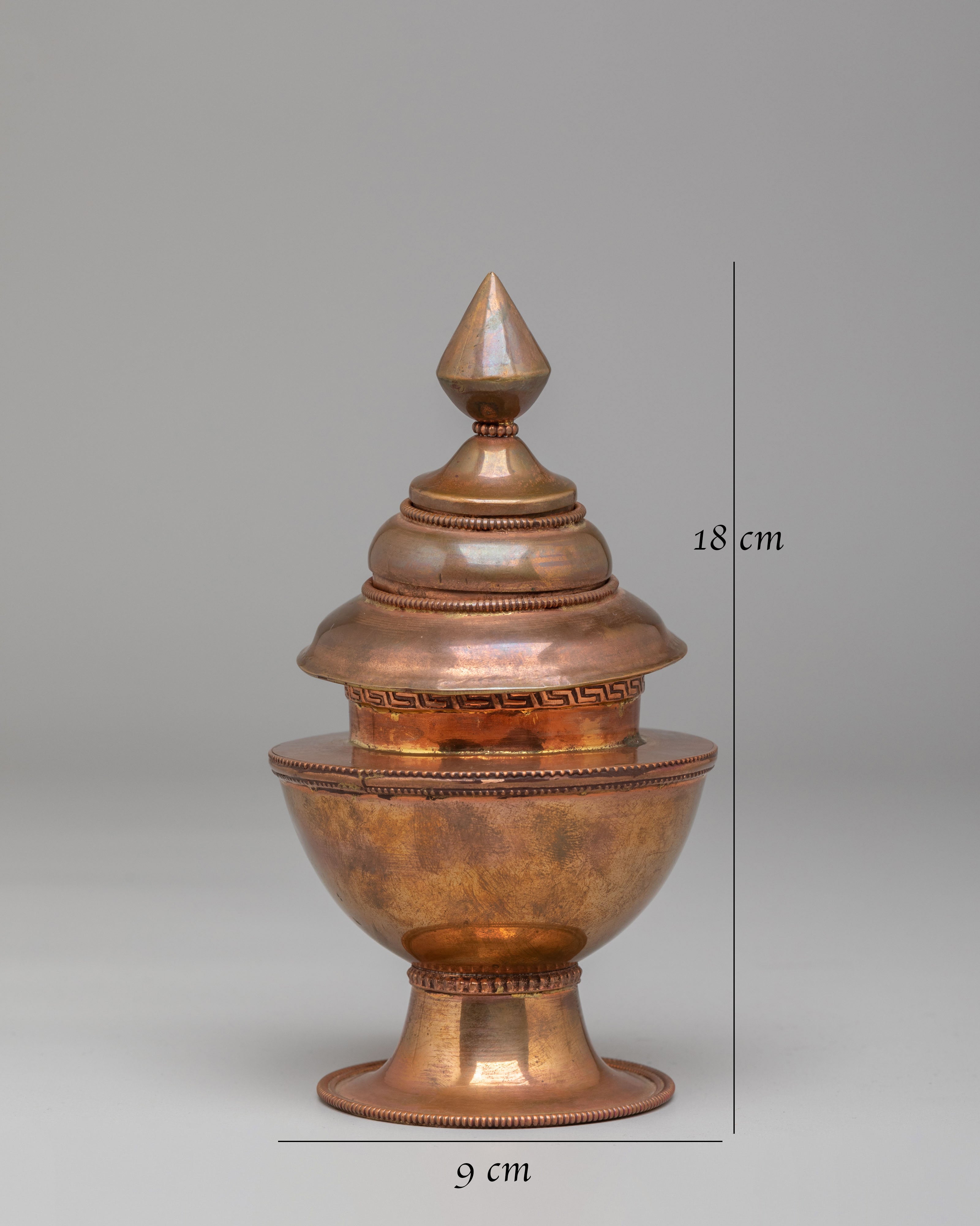 Sacred Rice Pot Vessel | Copper Buddhist Offering Container