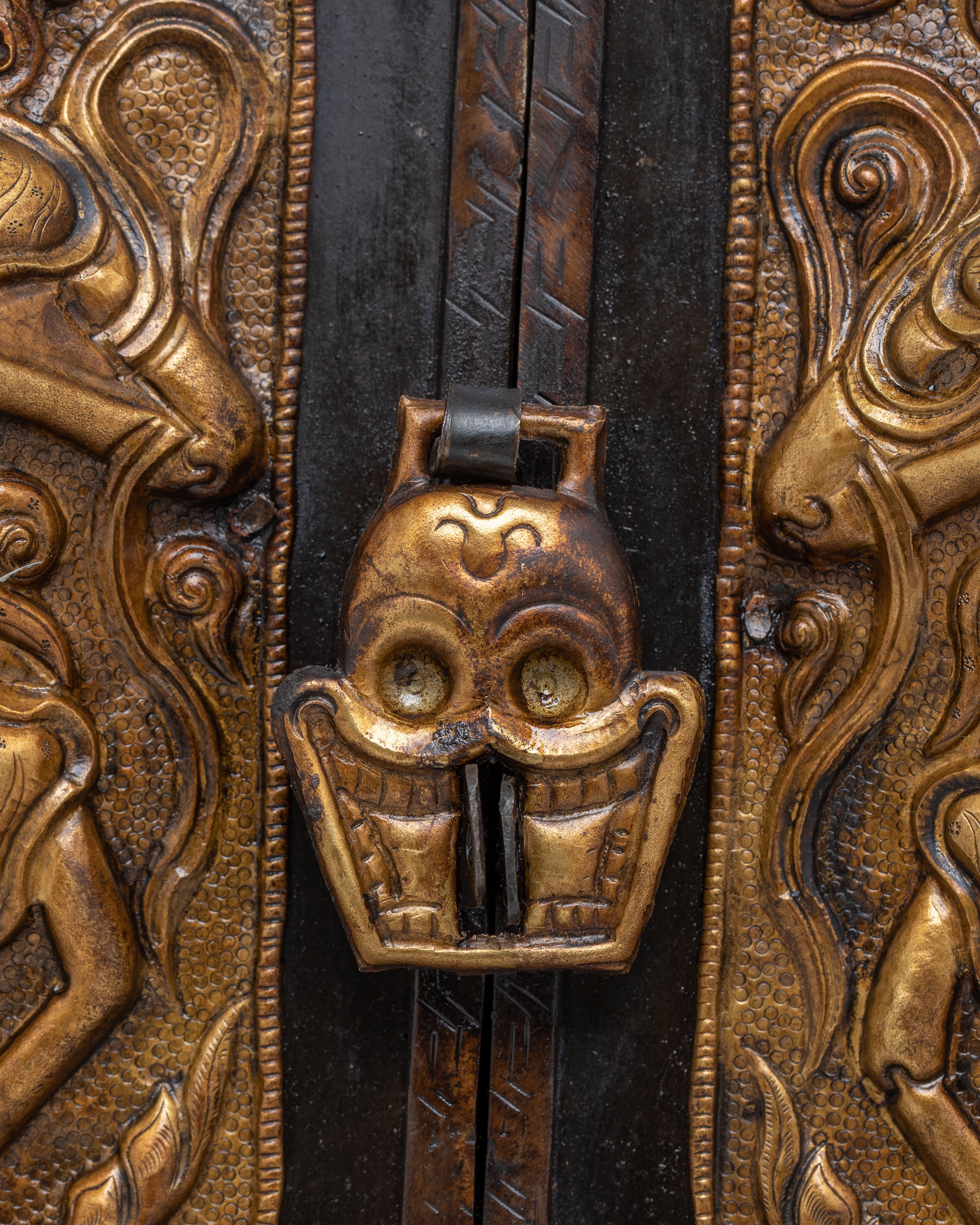 Tibetan Altar Box with Chitipati Motif | Handcrafted Sacred Decor