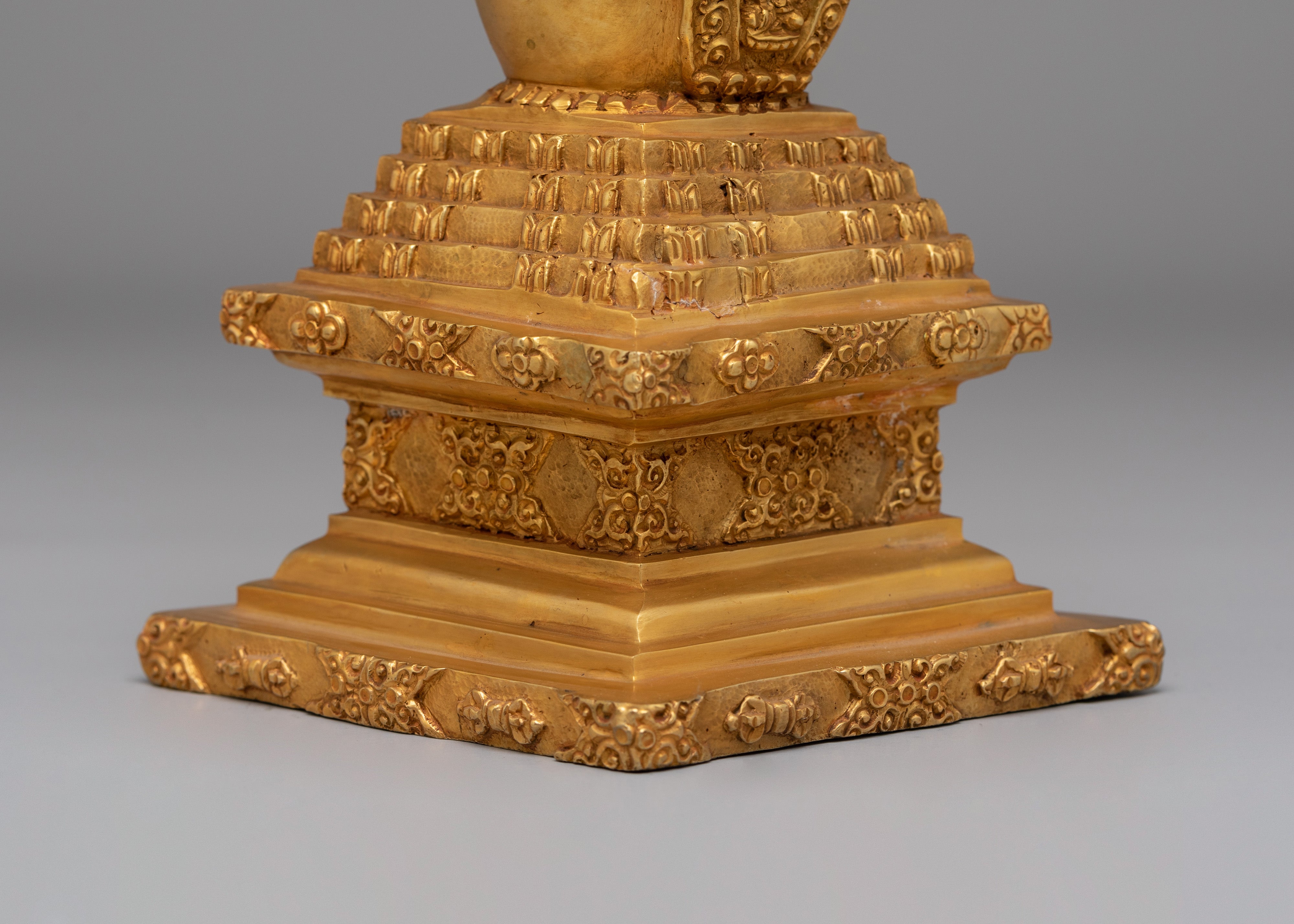 Scared Stupa for Rituals | 24K Gold Plated Buddhist Sacred Art