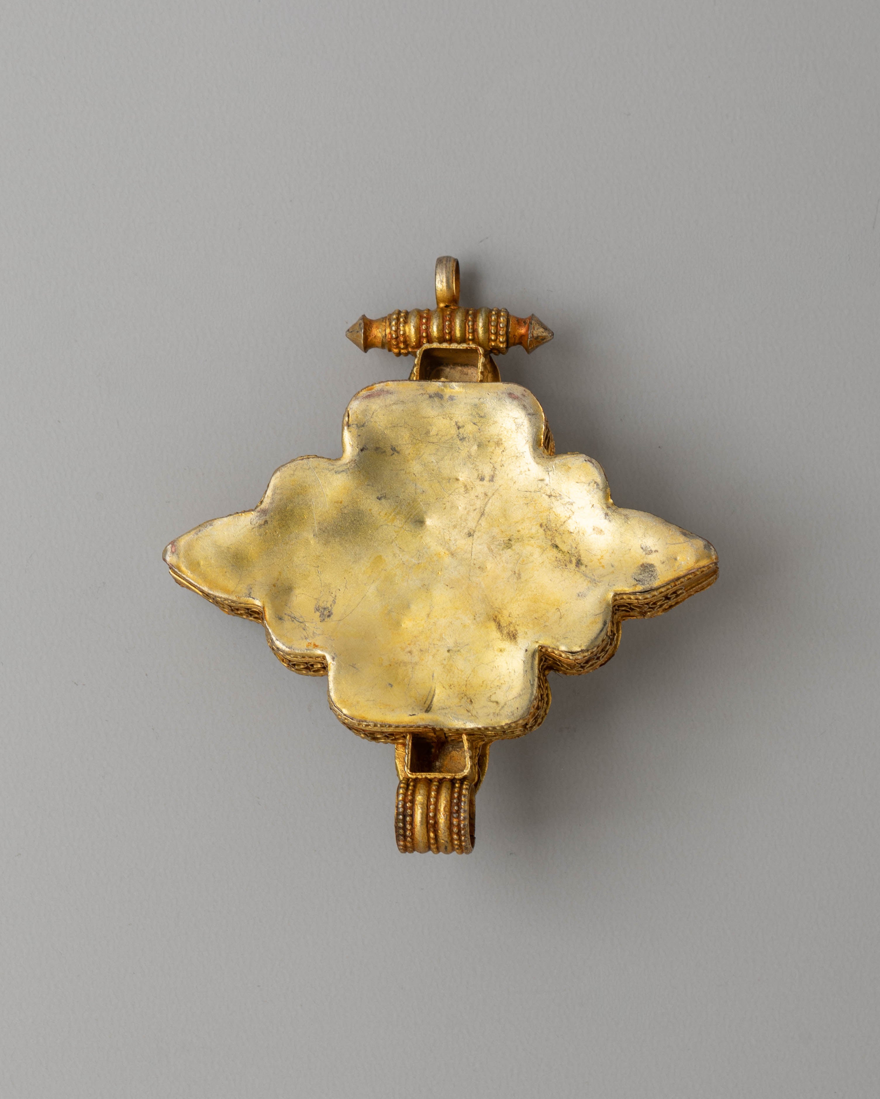 Electro Gold Plated Ghau Locket | Tibetan Pendant for Spiritual Protection