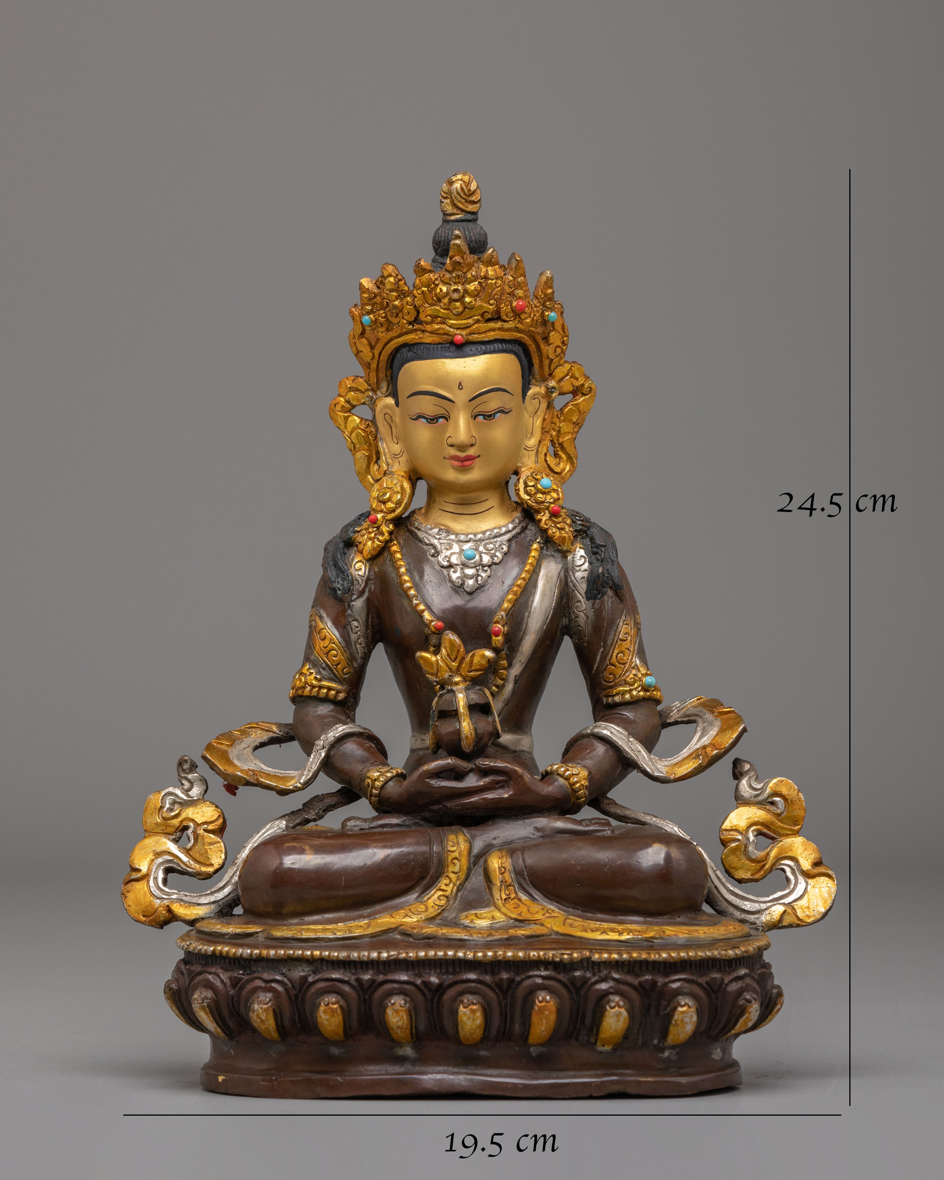 Divine Amitayus Buddha Sculpture | Handmade Tibetan Art