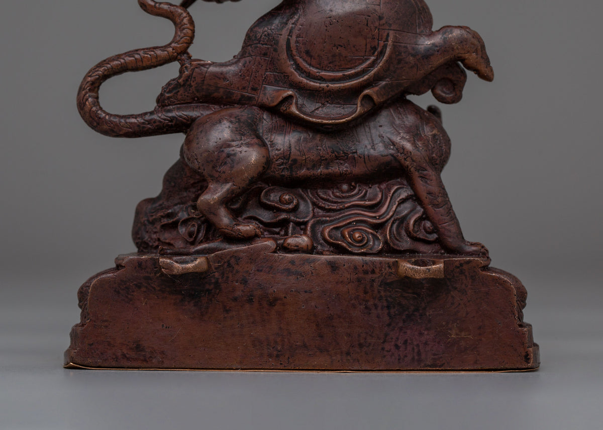 Sacred Dorje Drollo Statue | Oxidized Copper Tibetan Protector Deity Sculpture