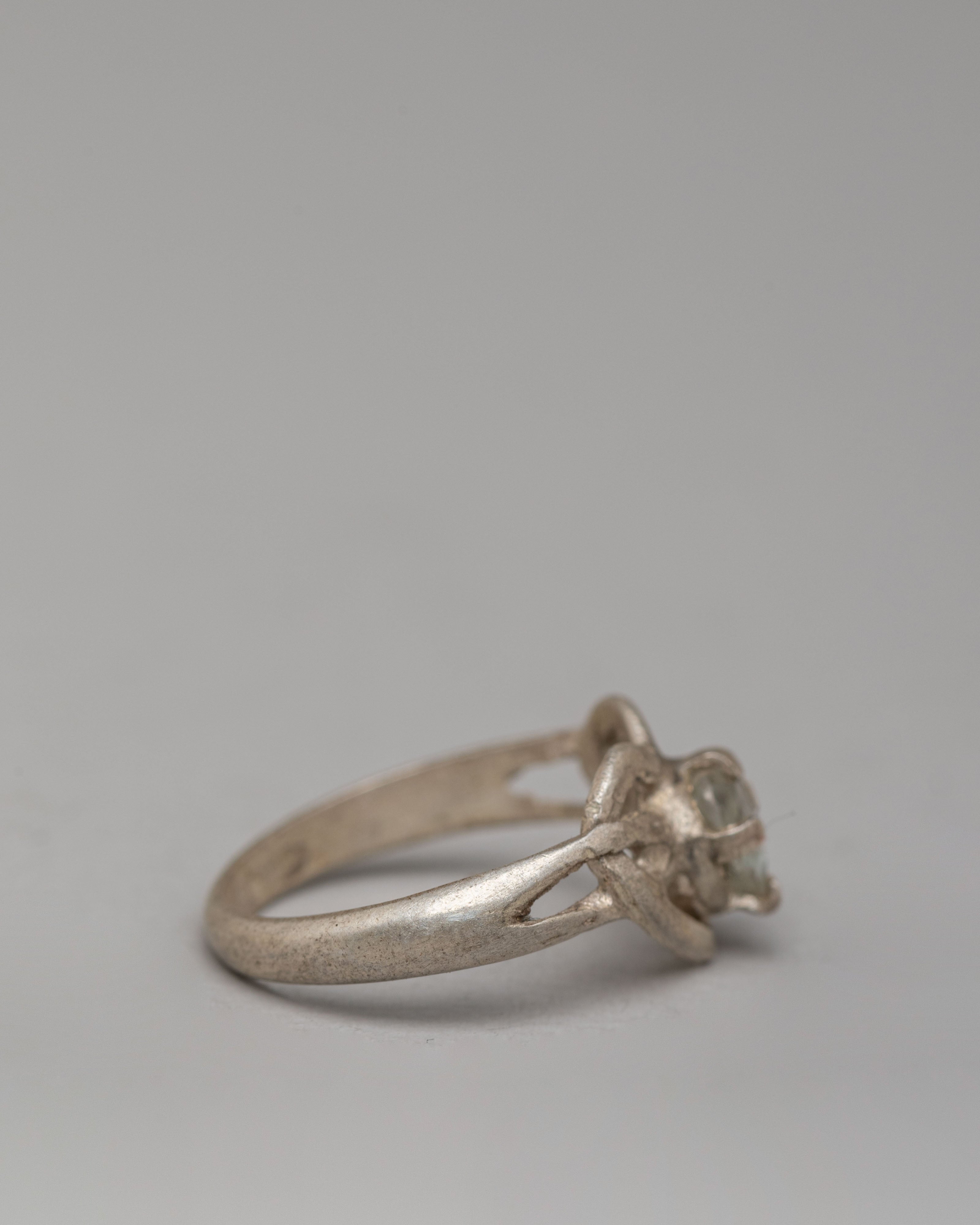 Three Piece Silver Ring Set | Handcrafted Natural Zircon Rings