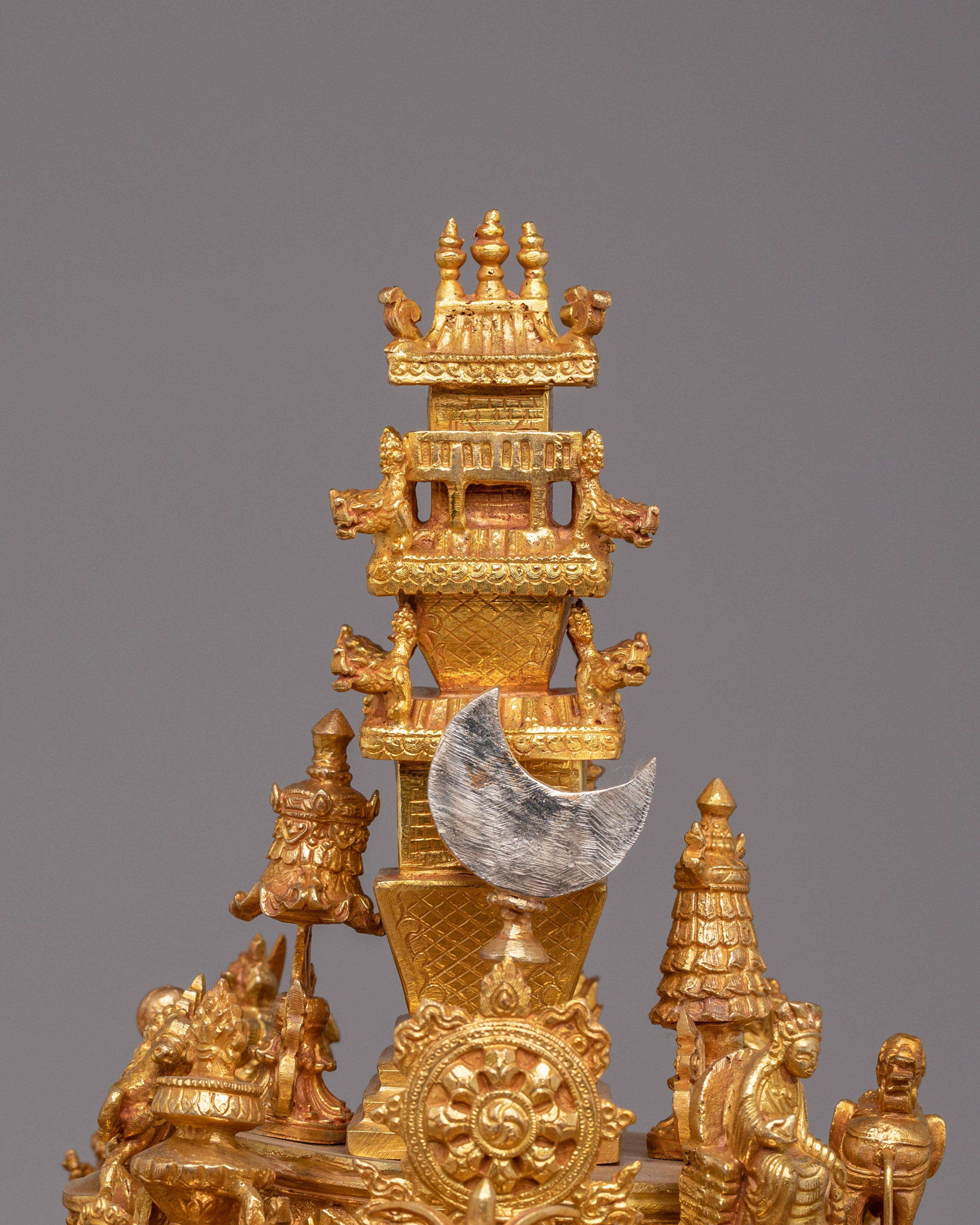 Himalayan Mandala Offering for Ritual Practice | Gold Plated Buddhist Altar Piece