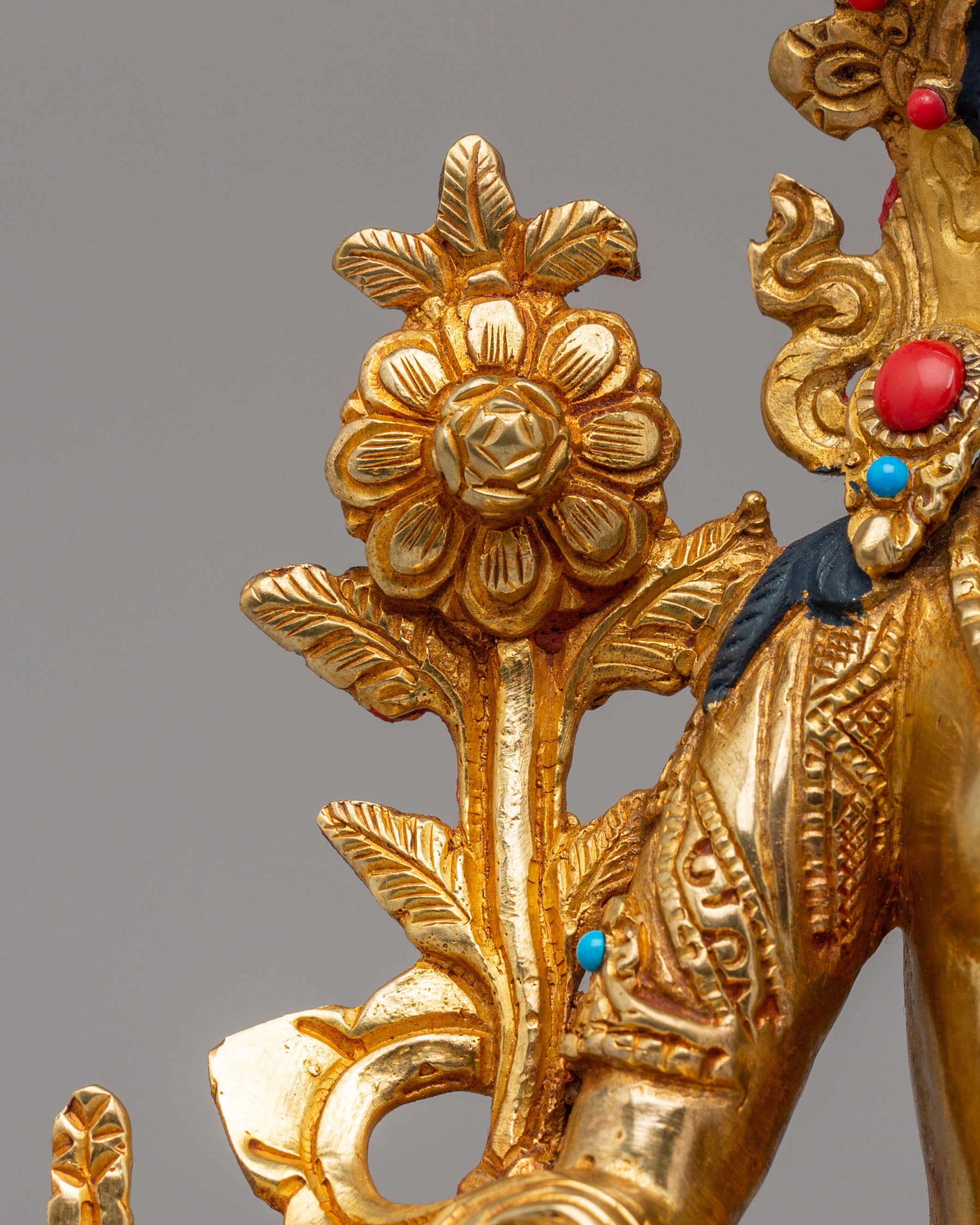 Tibetan Buddhist White Tara Statue |  24K Gold Plated Sita Tara Sculpture