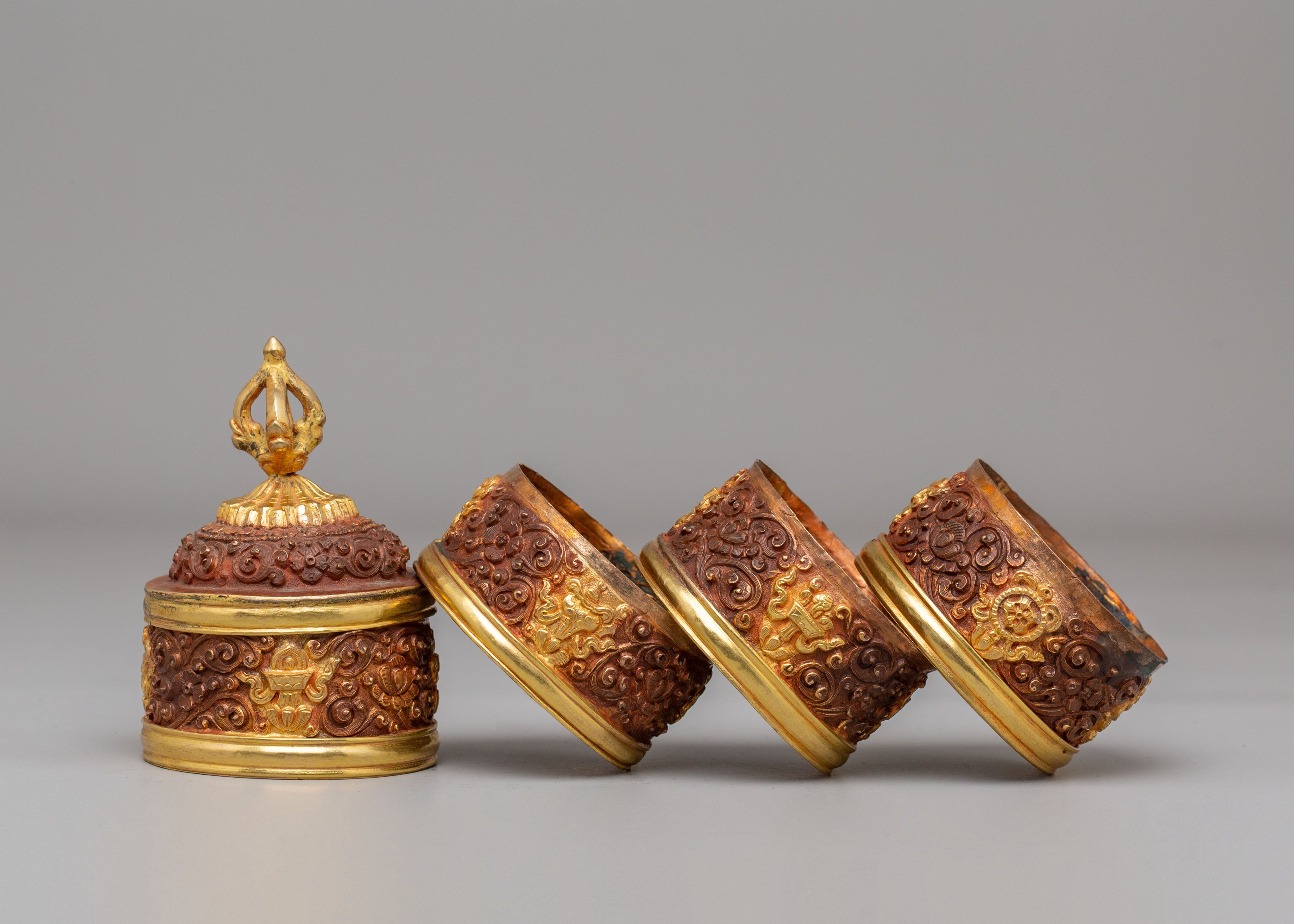 Traditional Buddhist Ritual Rice Pot | Handmade Tibetan Altar Vessel