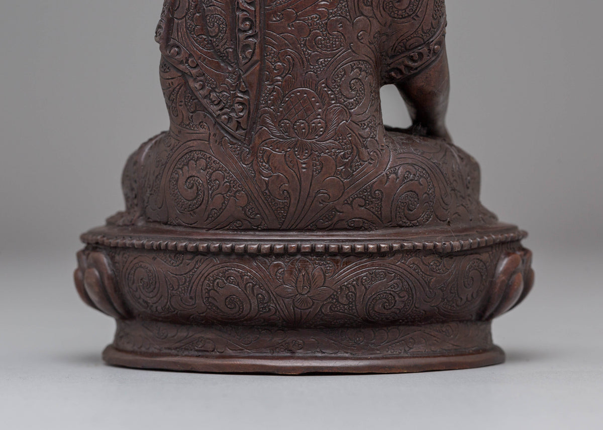 Oxidized Handcrafted Ratnasambhava Statue | Peaceful Jewel-born Buddha