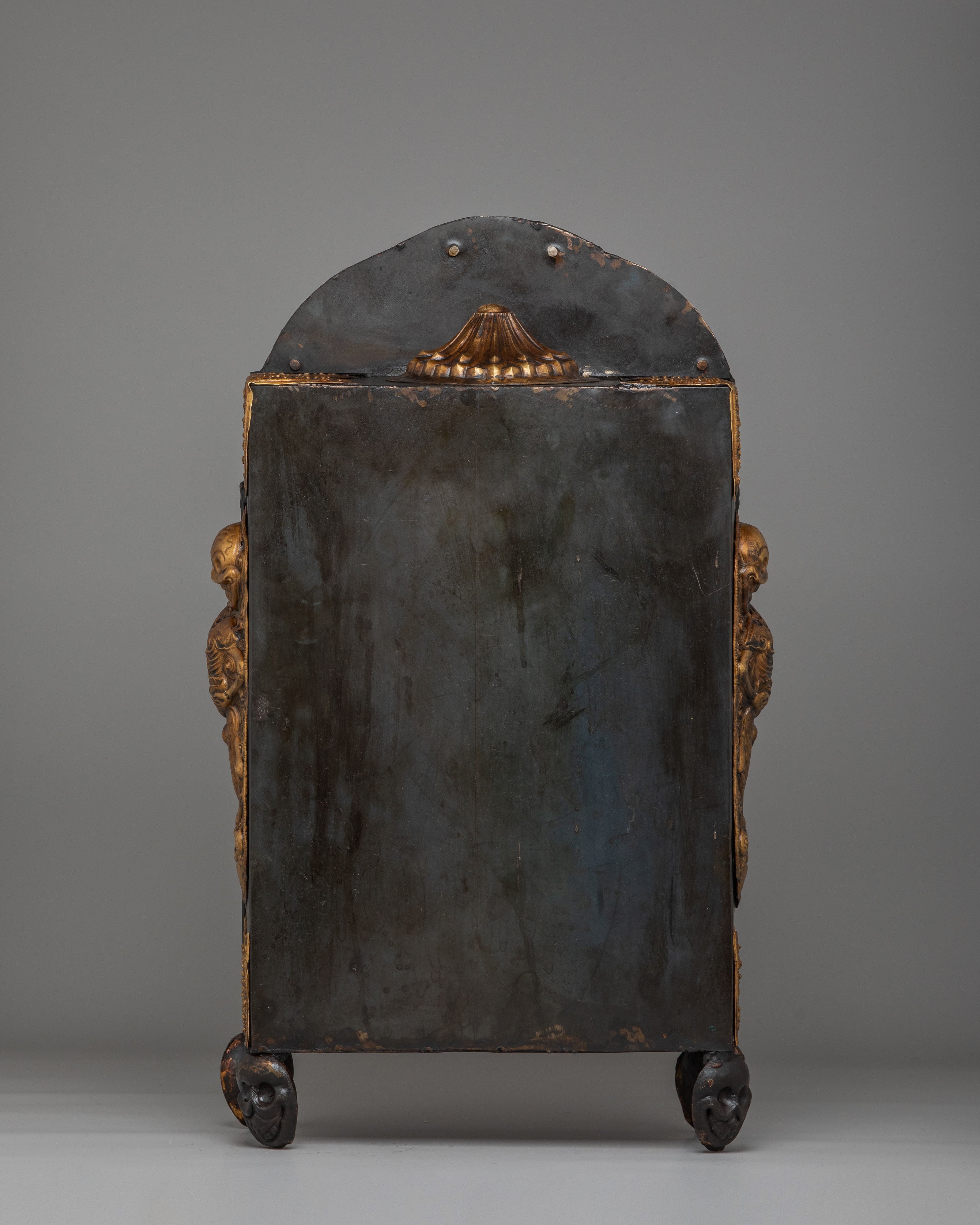 Tibetan Altar Box with Chitipati Motif | Handcrafted Sacred Decor