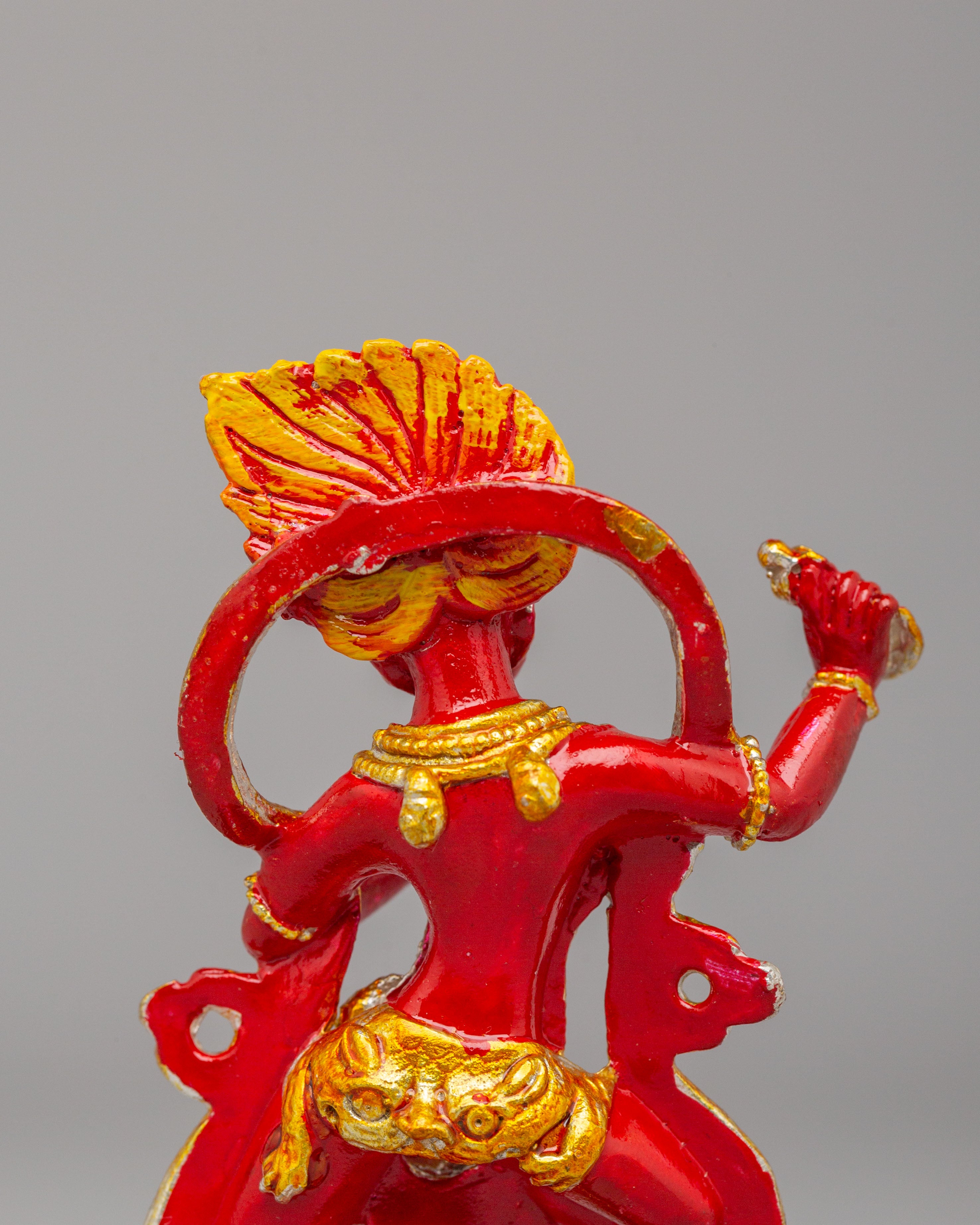 Simhamukha Lion-Faced Dakini Statue | Hand Painted Altar Decor for Protection