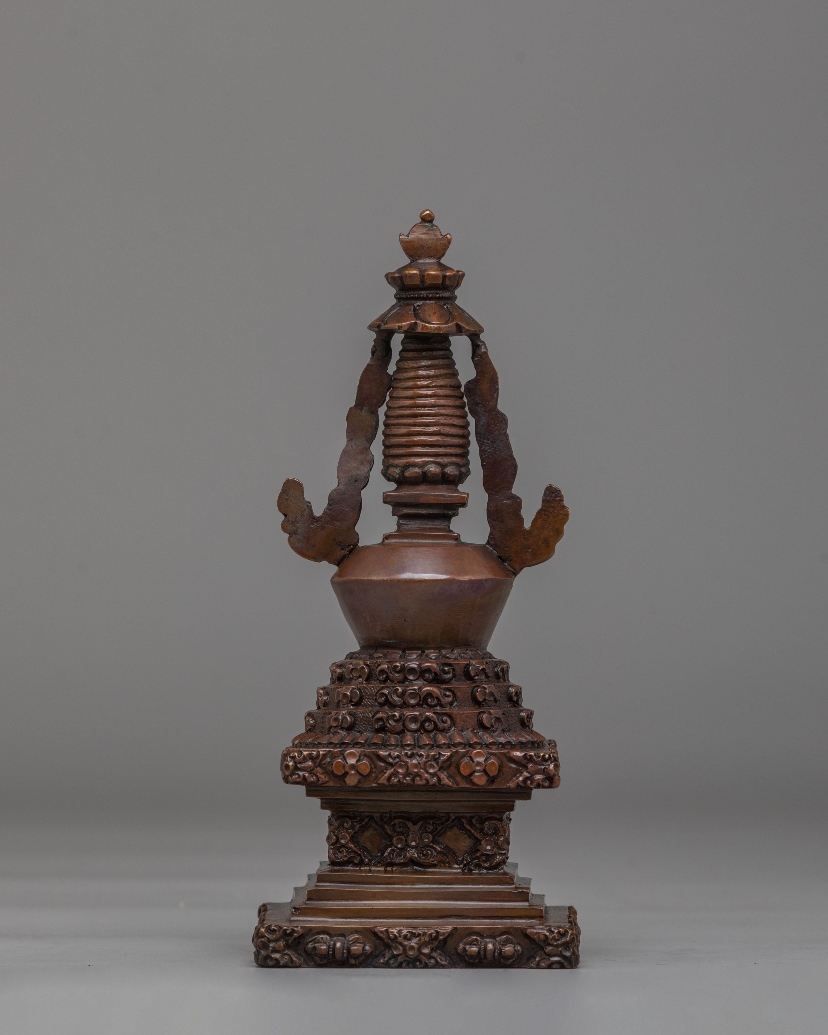 Himalayan Stupa of Complete Victory | Oxidized Copper Sacred Stupa