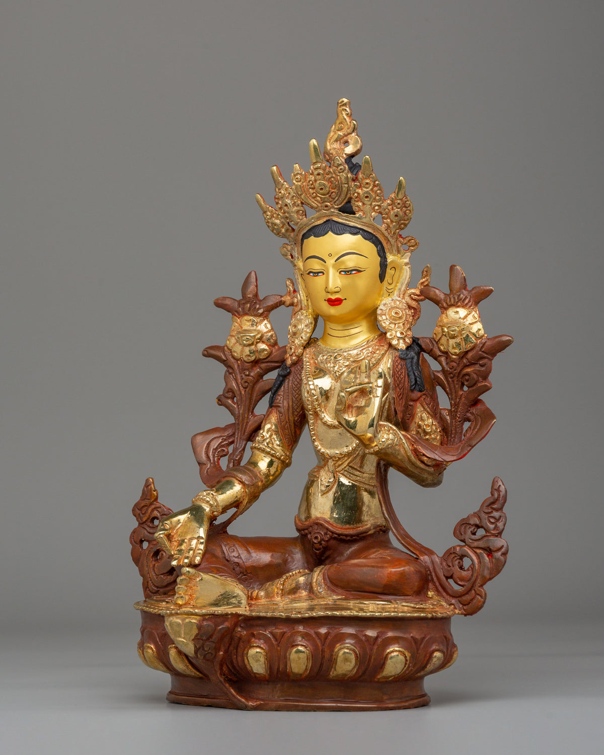 Tibetan Green Tara Goddess Statue | Spiritual Home Decor
