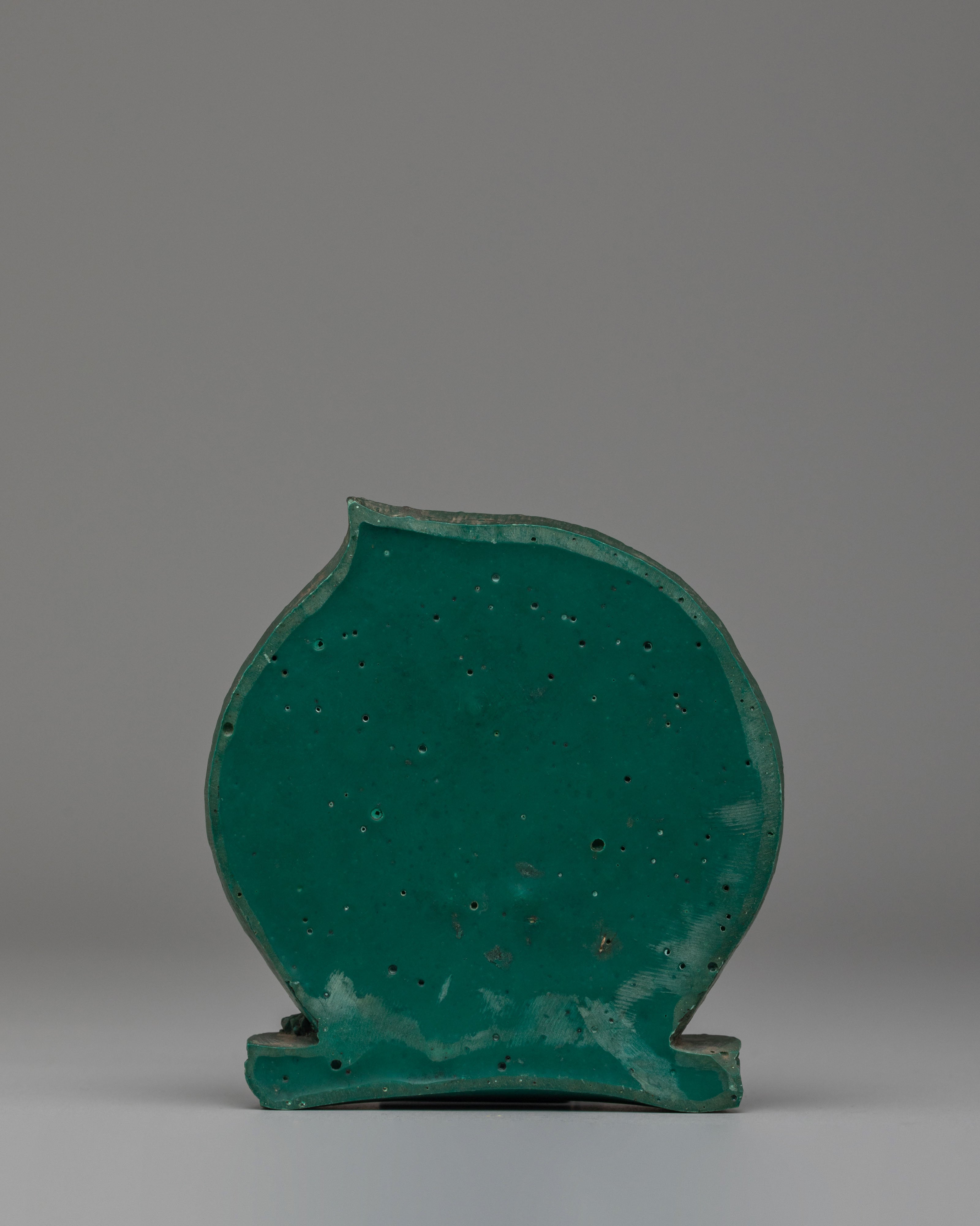 Sacred Six-Armed Mahakala Sculpture | Compressed Turquoise Buddhist Protector Statue