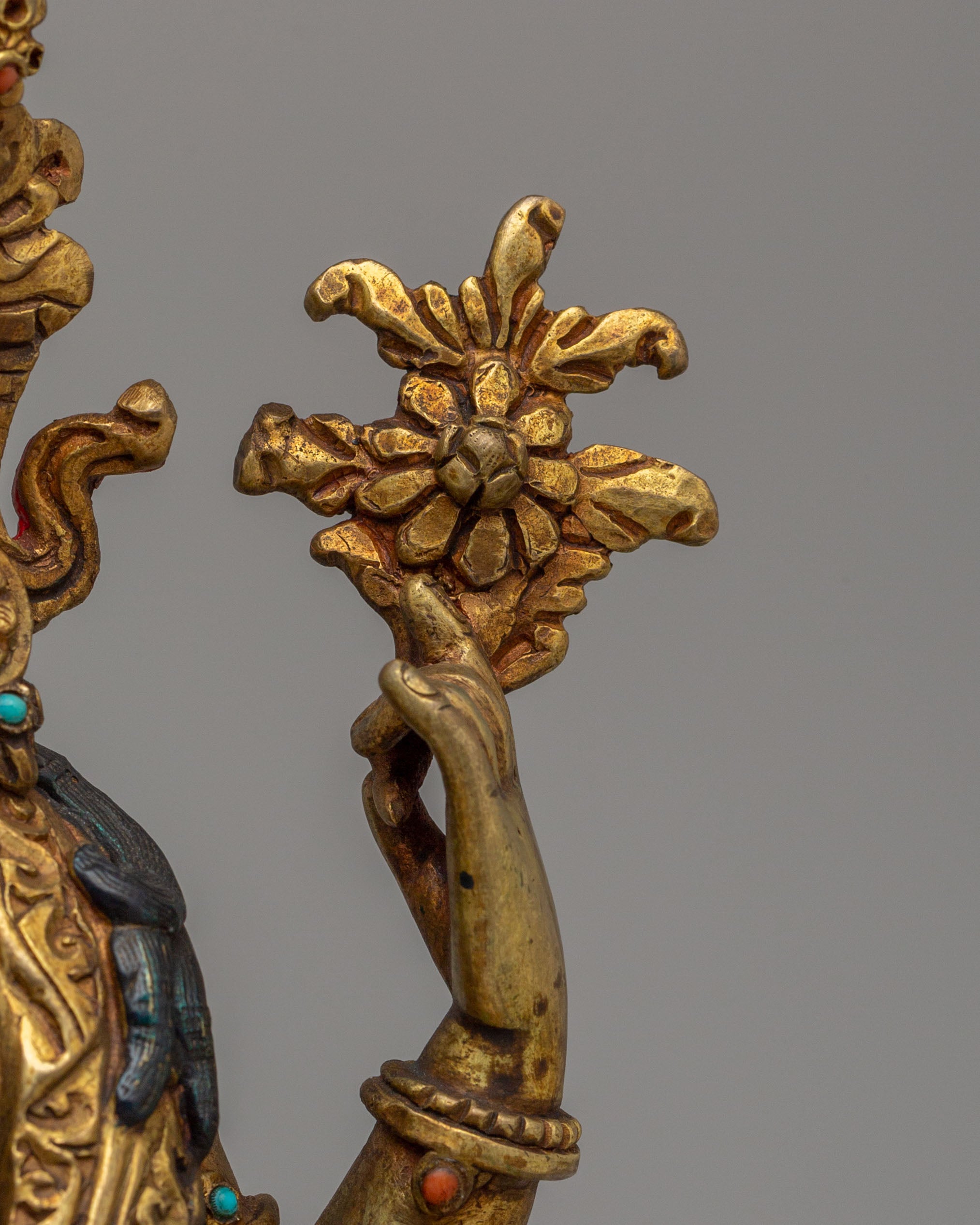 Bodhisattva Chenrezig Deity Statue | 24K Gold Plated Buddhist Sculpture