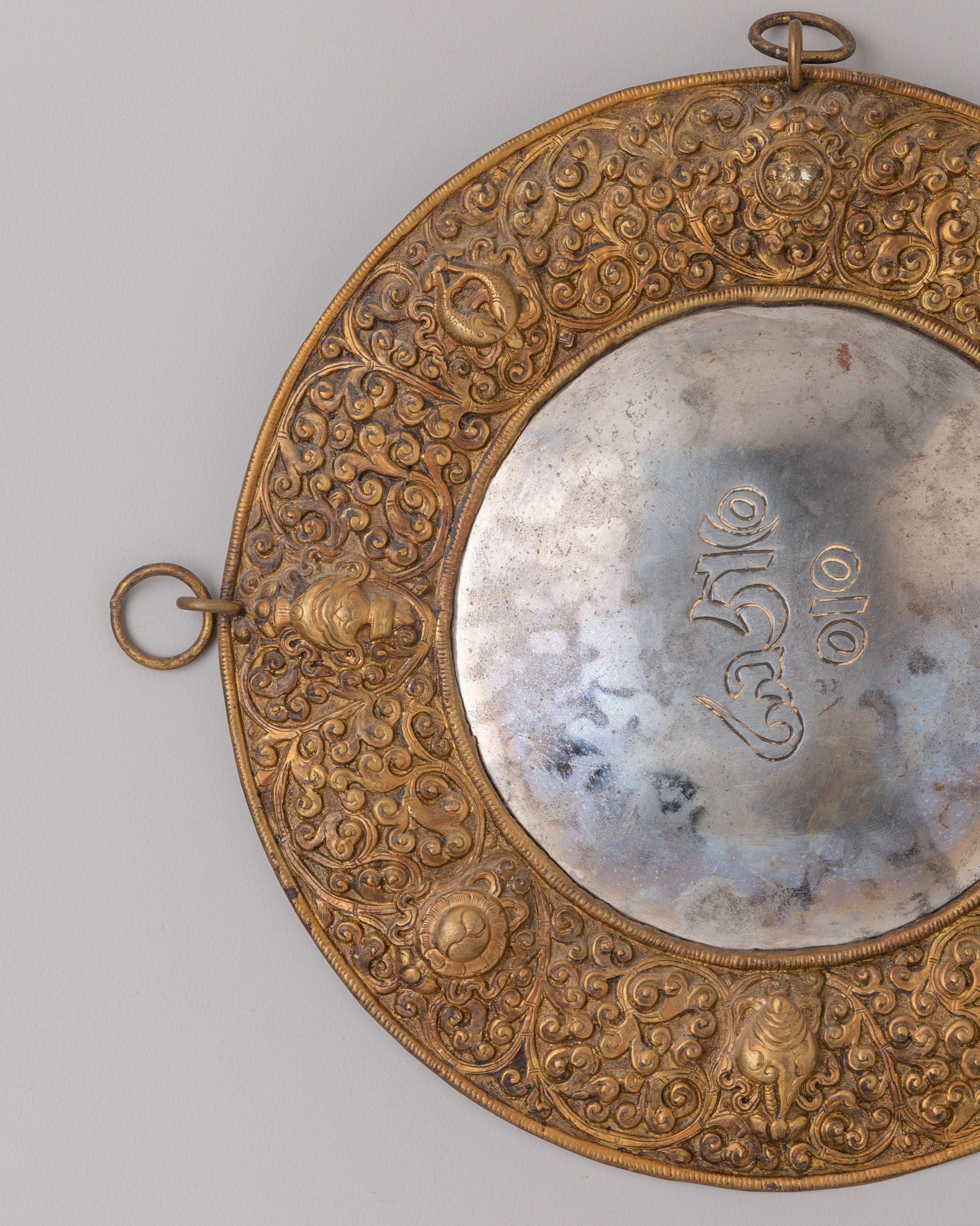 Handcrafted Mantra Wall Hanging | Brass Iron Buddhist Wall Decor