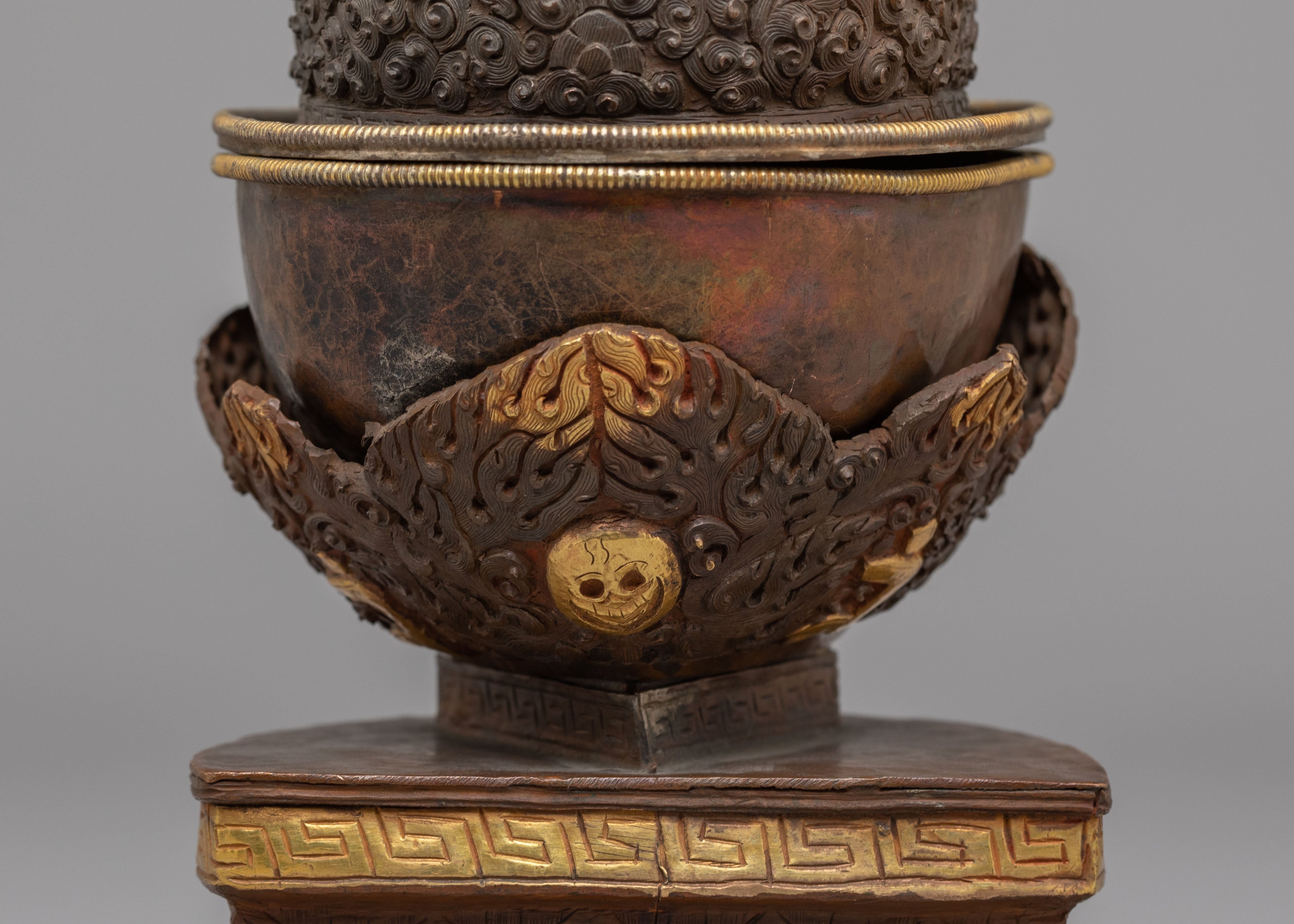 Sacred Buddhist Kapala Cup | Tibetan Skull Ritual Vessel for Tantric Offerings