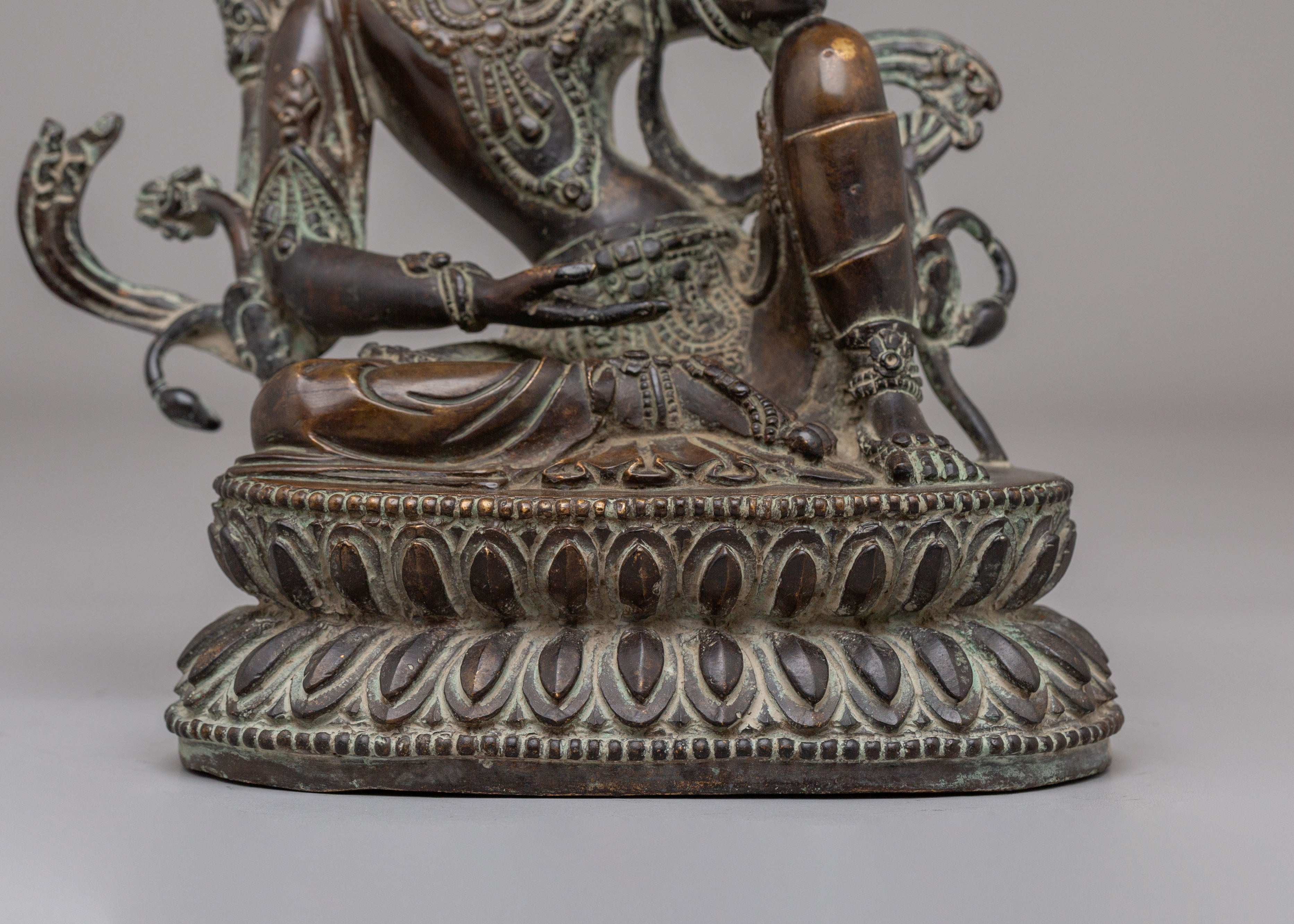 Hindu God Lord Indra Statue | Antique Copper Sculpture
