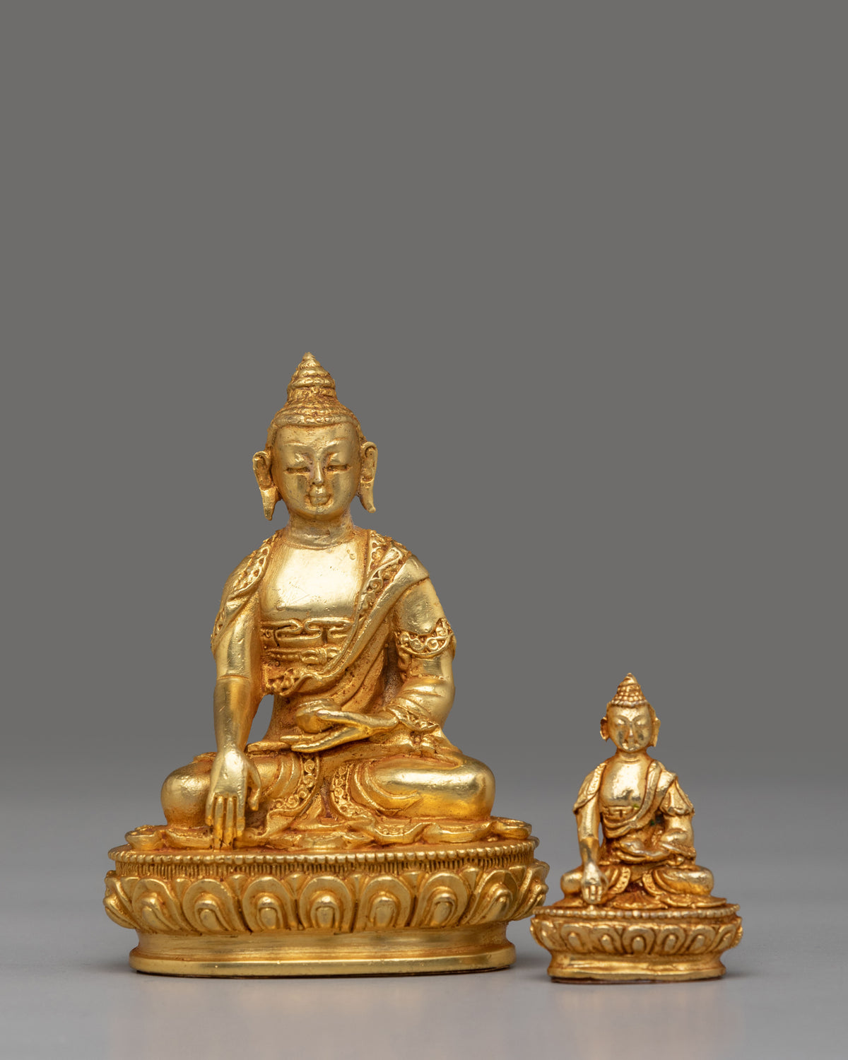Spiritual Shakyamuni Buddha Deity Statue | Gold Plated Buddhist Altar Decor