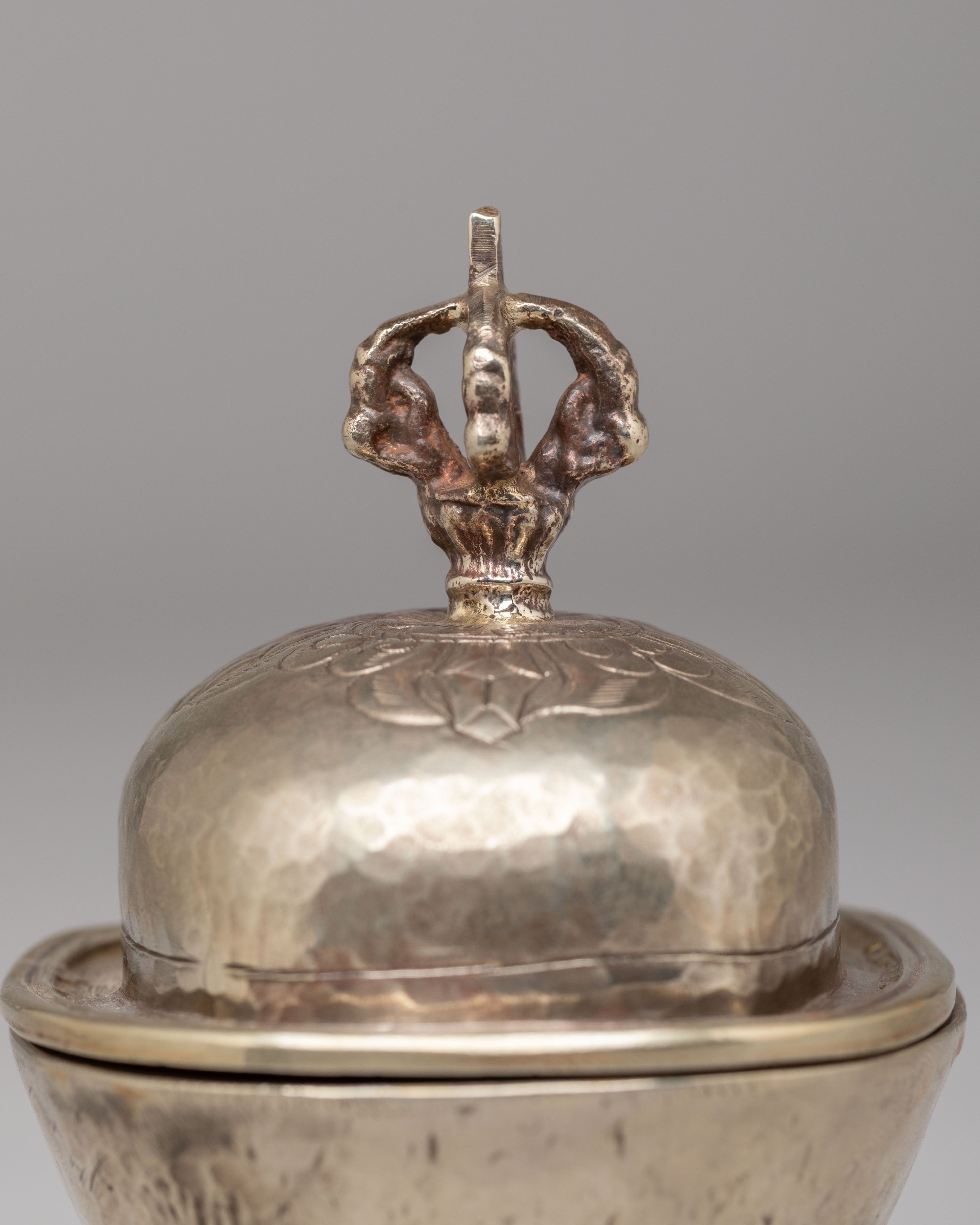 Buddhist Ritual Kapala With Vajra Top | Sacred Skull Offering Vessel