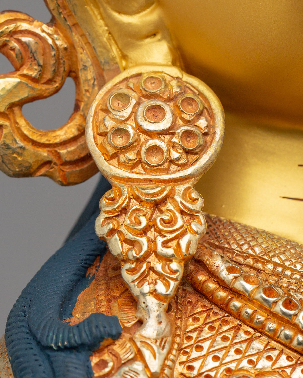 Traditional Guru Rinpoche Sculpture | Handmade Tibetan Deity Statue