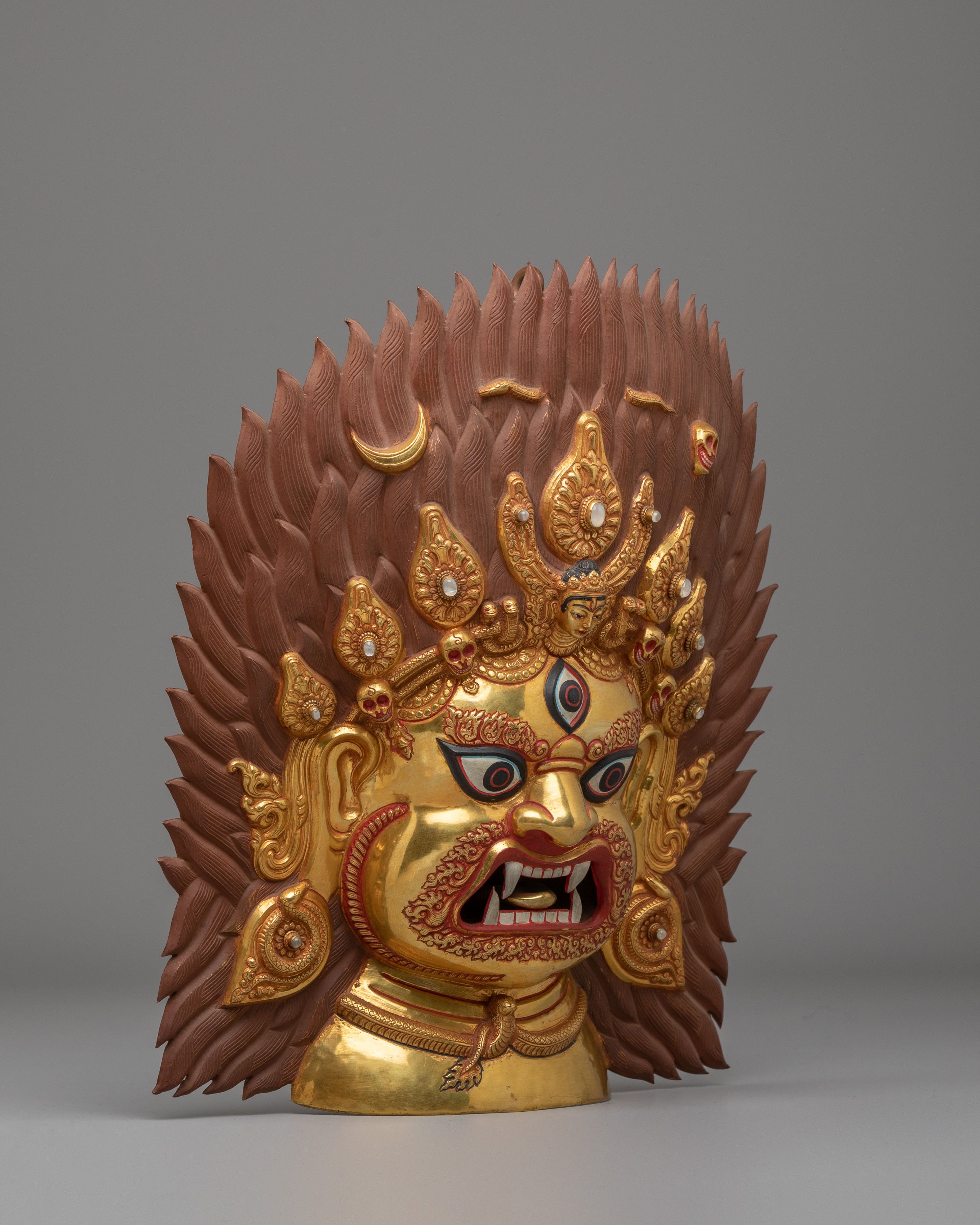 Handmade Mahakala Wall Hanging | Tibetan Wrathful Deity Artwork