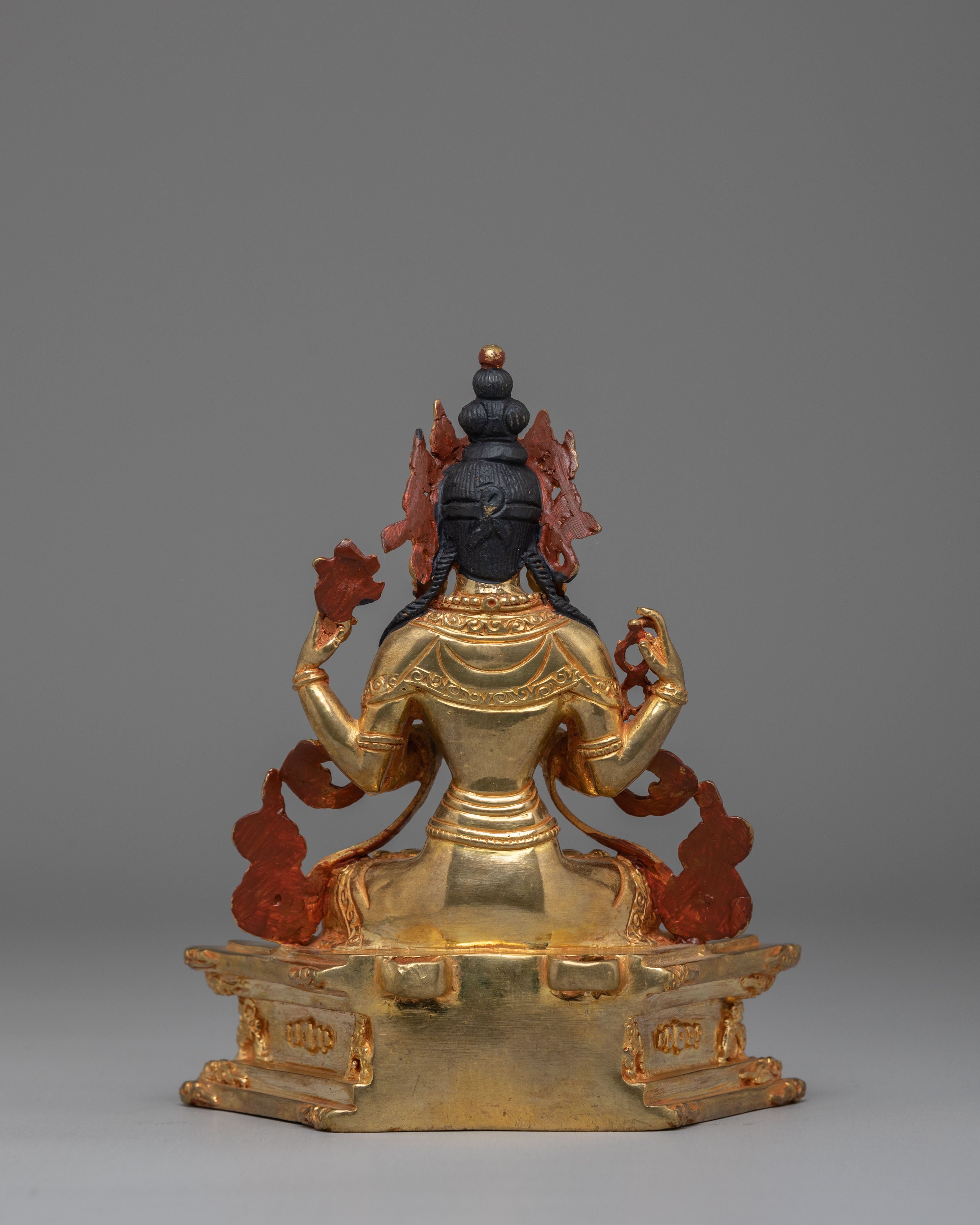 Spiritual Chenrezig on Throne Statue | Symbol of Compassion & Protection