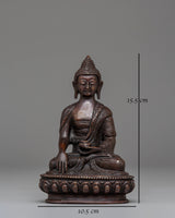 Shakyamuni Buddha Oxidized Tibetan Figurine