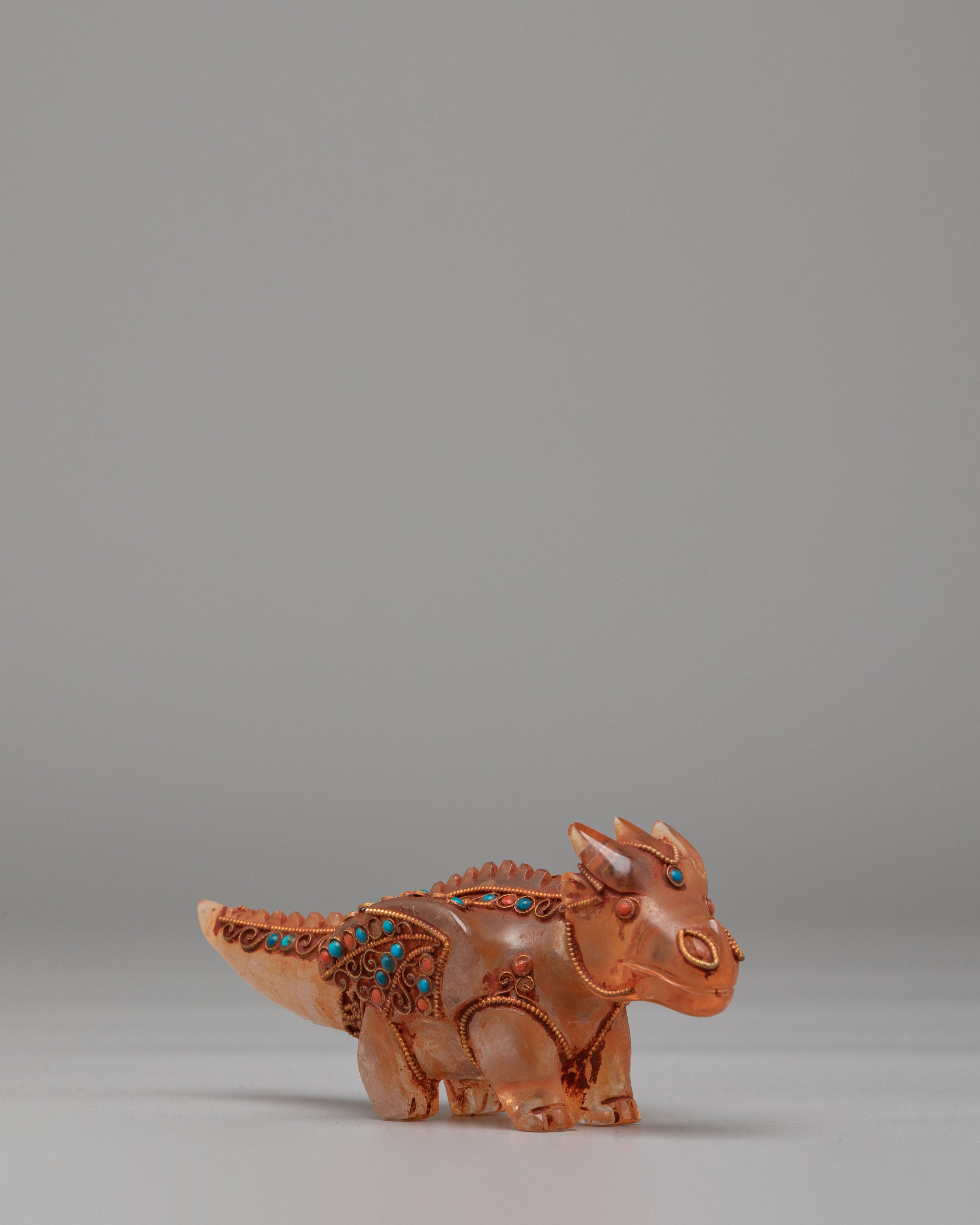 Himalayan Crystal Dragon | Copper & Gemstone Art