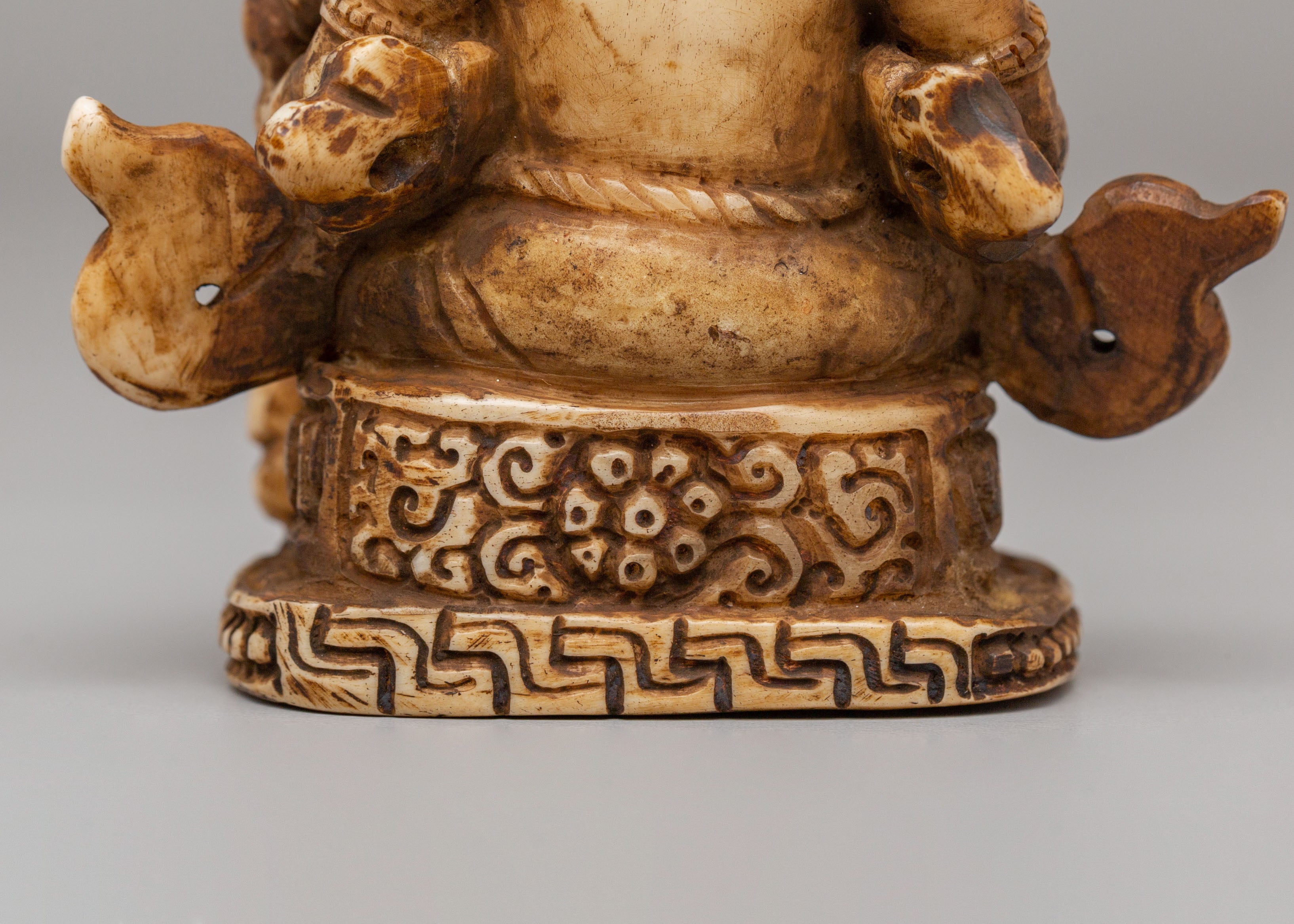 Buddhist Dzambhala Wealth Deity Sculpture | Buffalo Bone Buddhist Sculpture