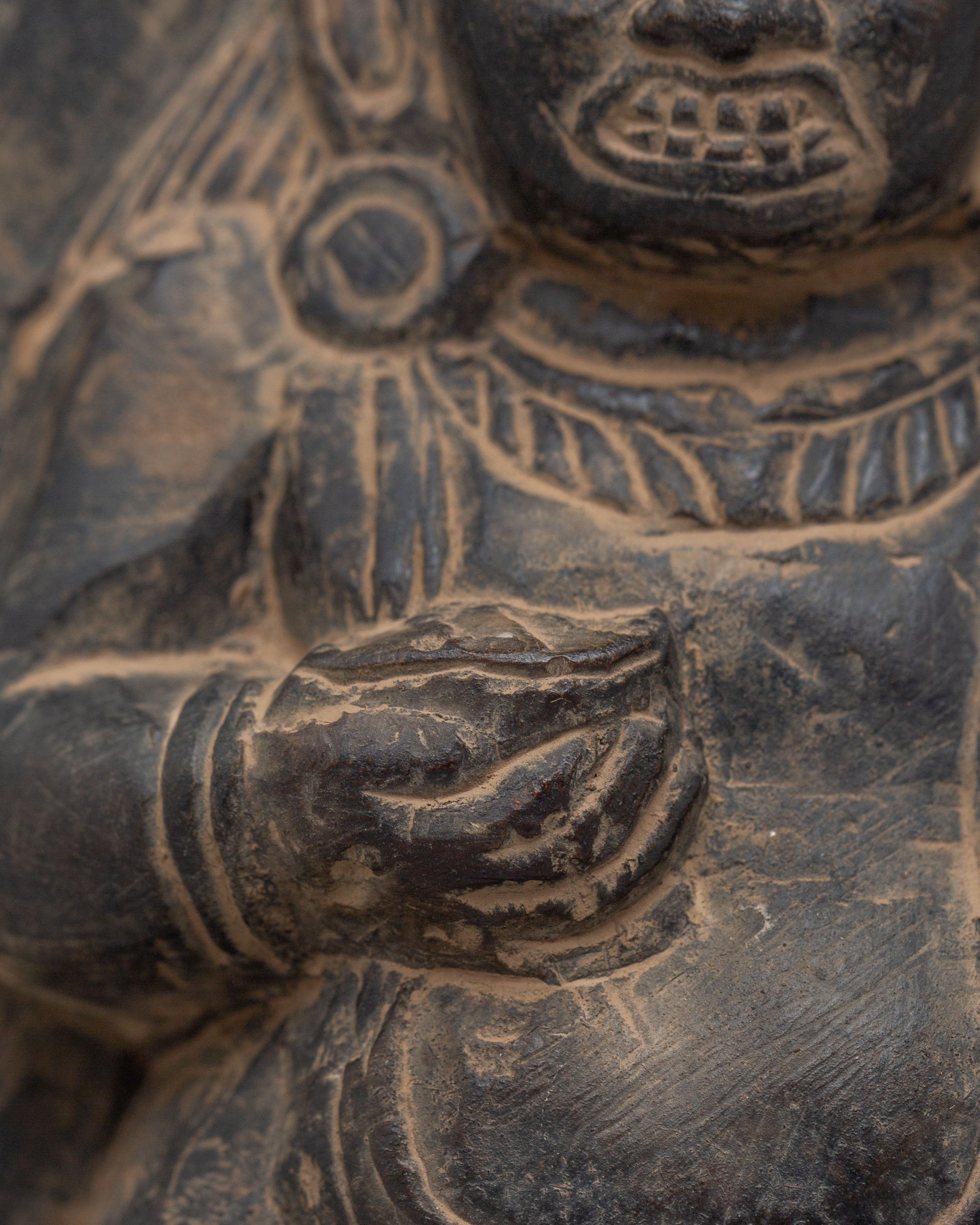 Spiritual Black Dzambhala Sculpture | Wealth Deity Figurine for Abundance and Protection