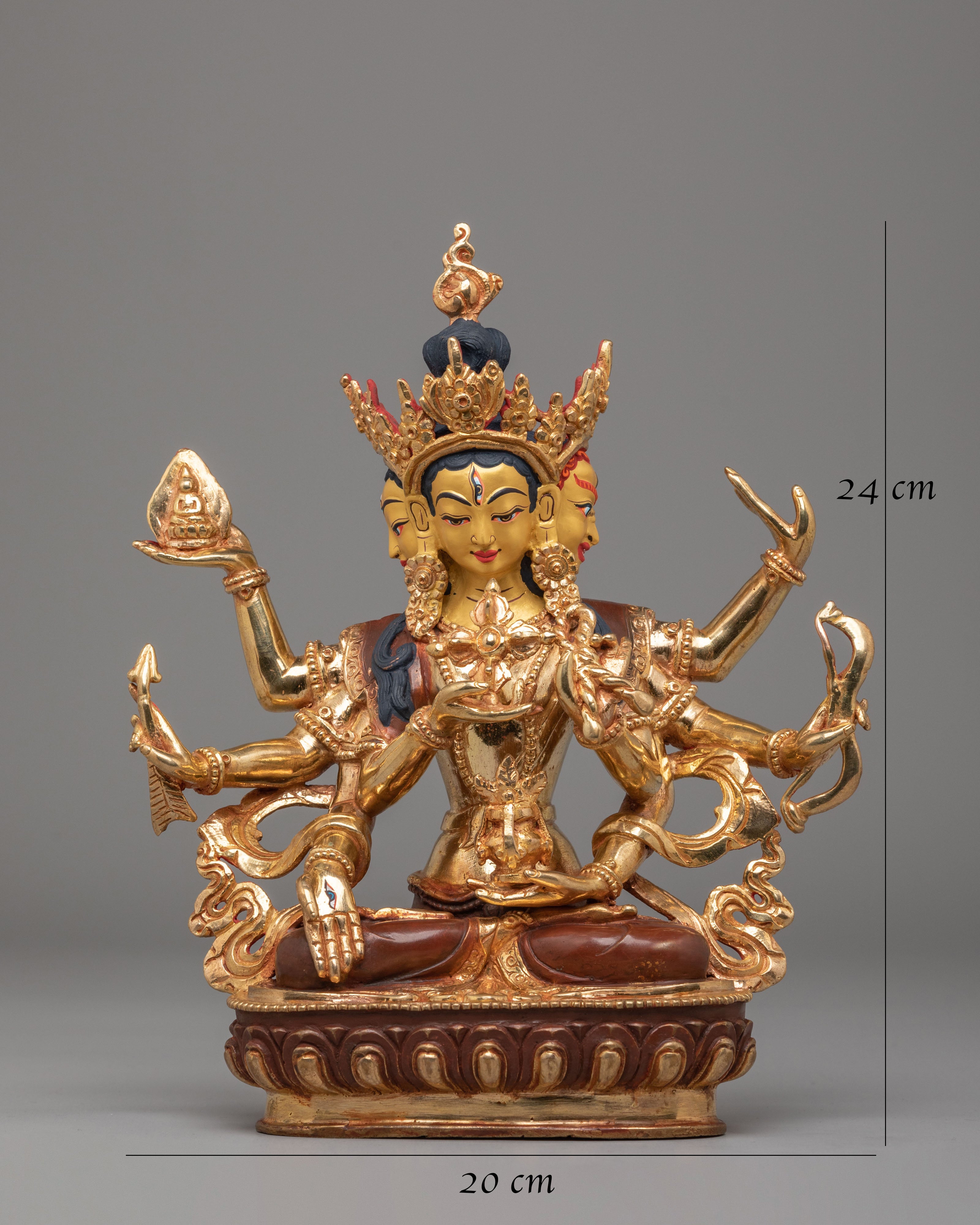 Tibetan Namgyalma Statue | 24K Gold Plated Tibetan Buddhist Sculpture