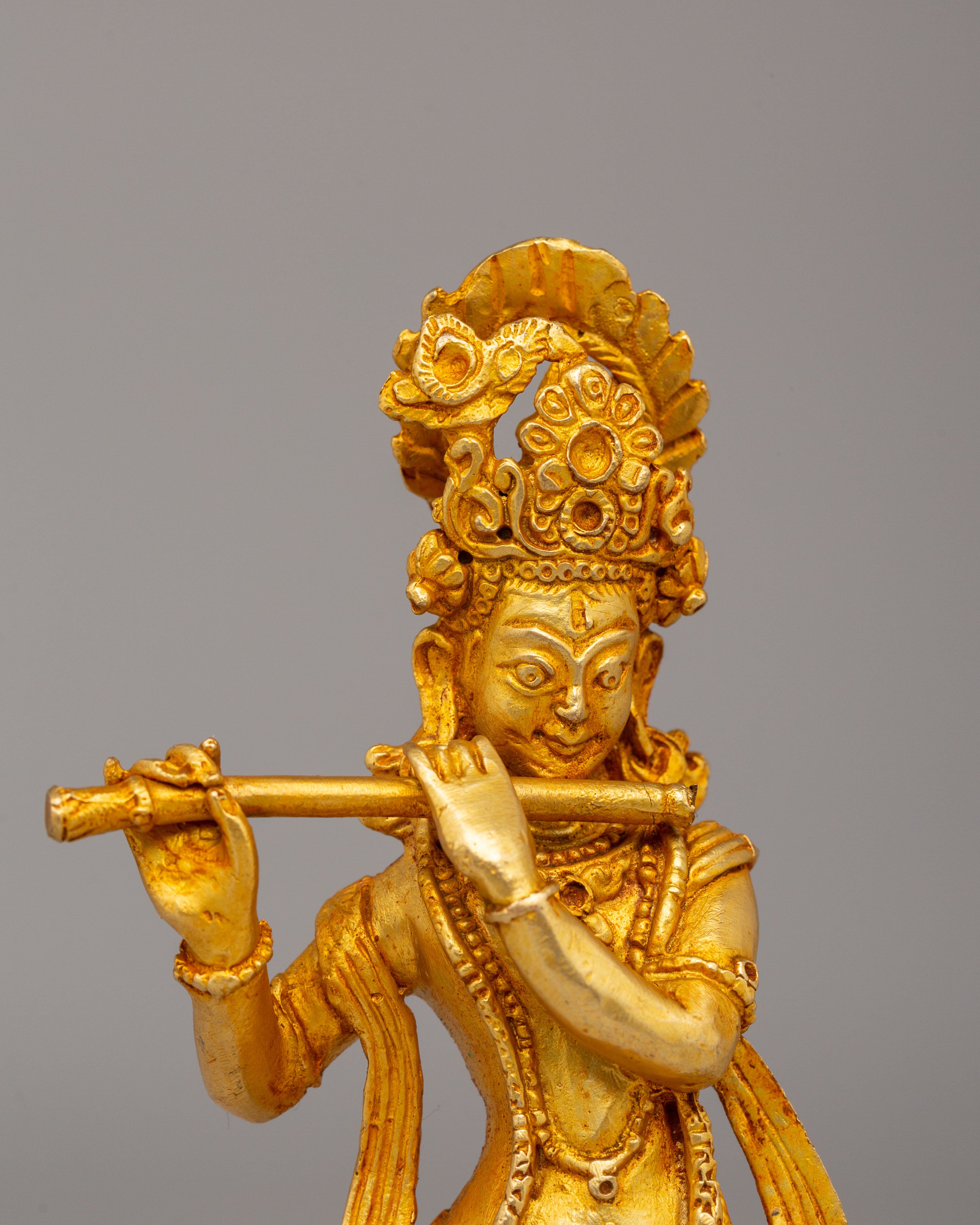 Sacred Krishna Statue | Hindu Deity Statue for Meditation