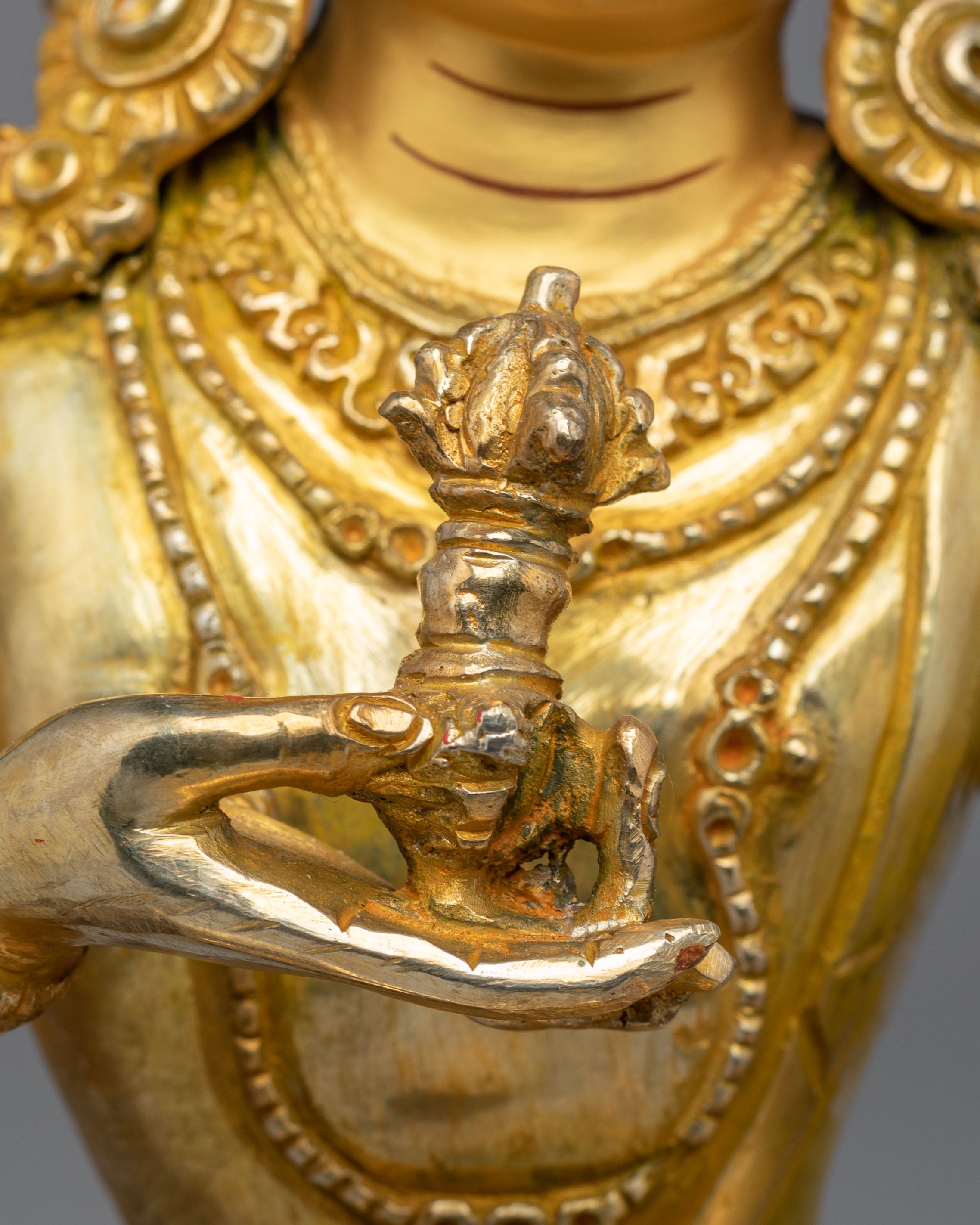 Sacred Vajrasattva Deity Sculpture | 24K Gold Plated Vajrasattva
