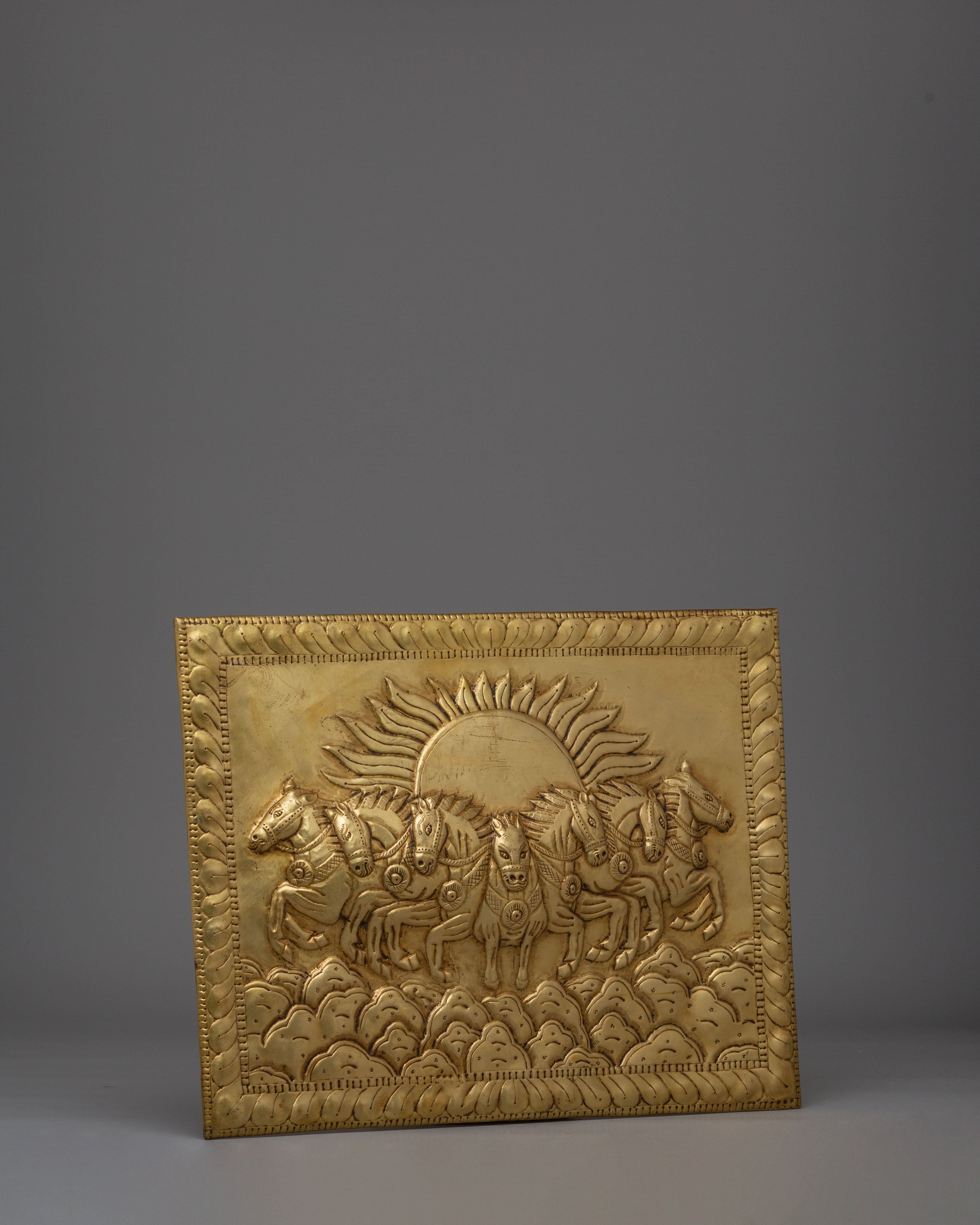 Sacred Seven Horse Wall Hanging | Handcrafted Artwork for Spiritual Spaces