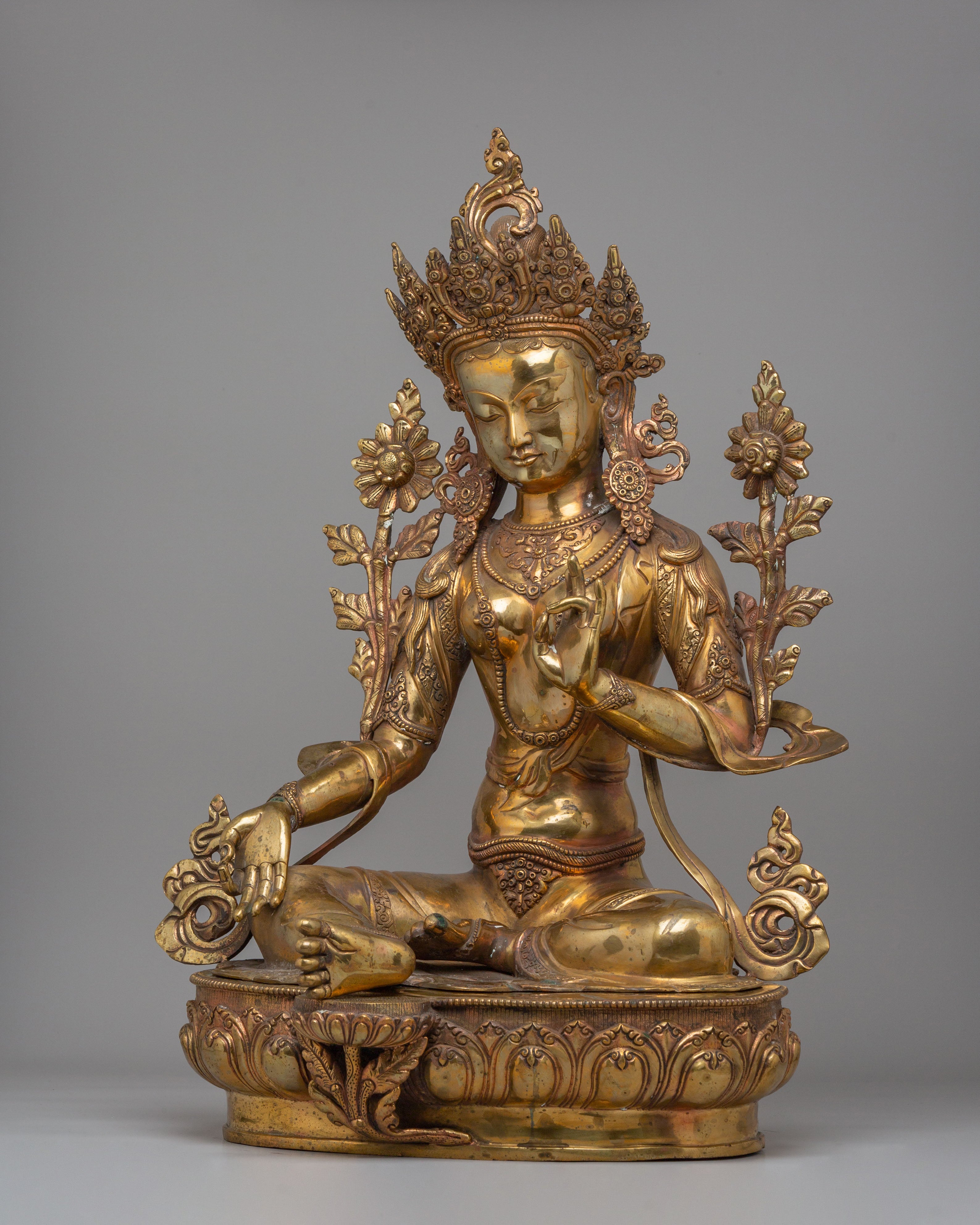 Handcrafted Green Tara Divine Statue | Spiritual Home Decor