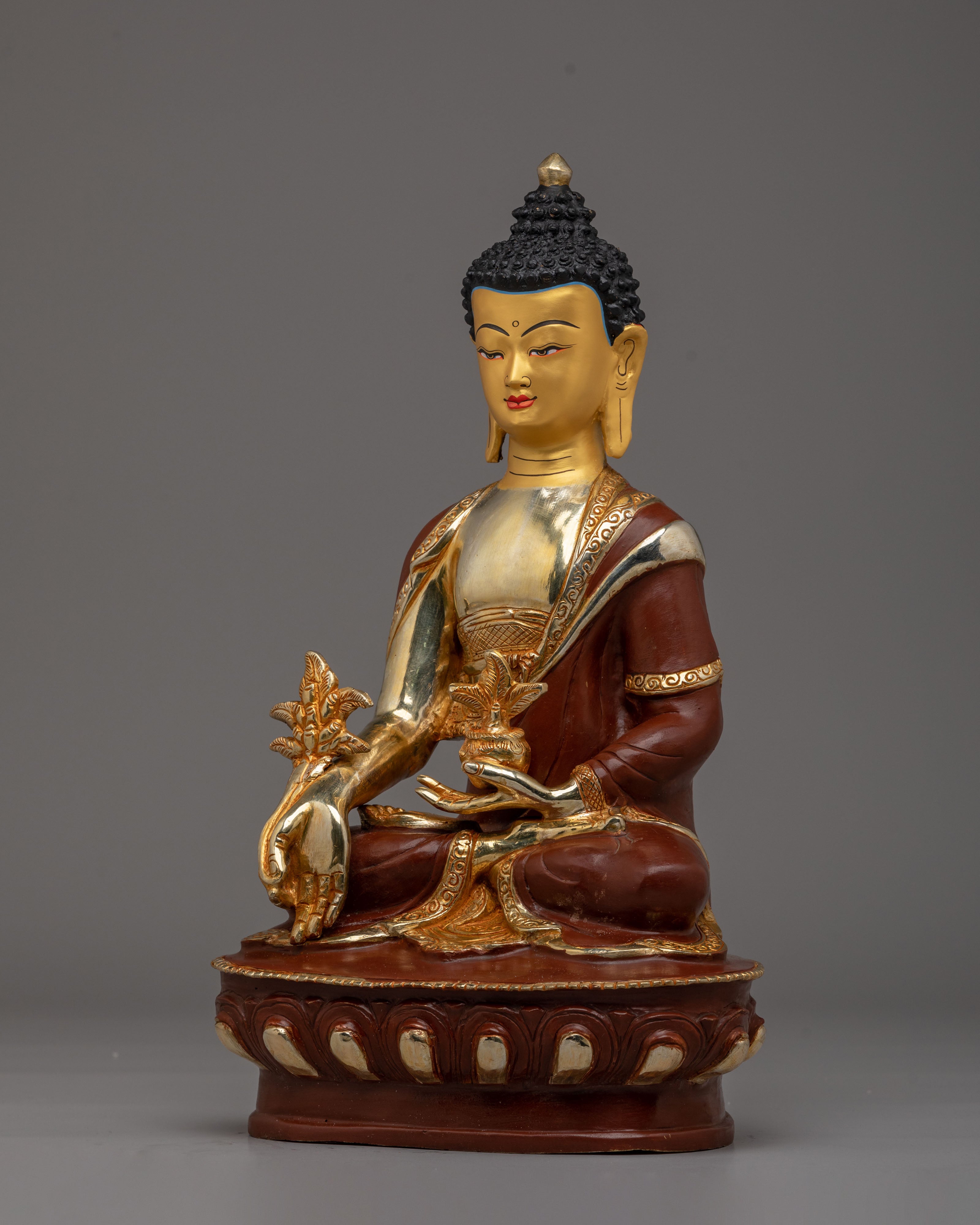 Traditional Tibetan Healing Buddha Statue | Medicine Buddha Sculpture