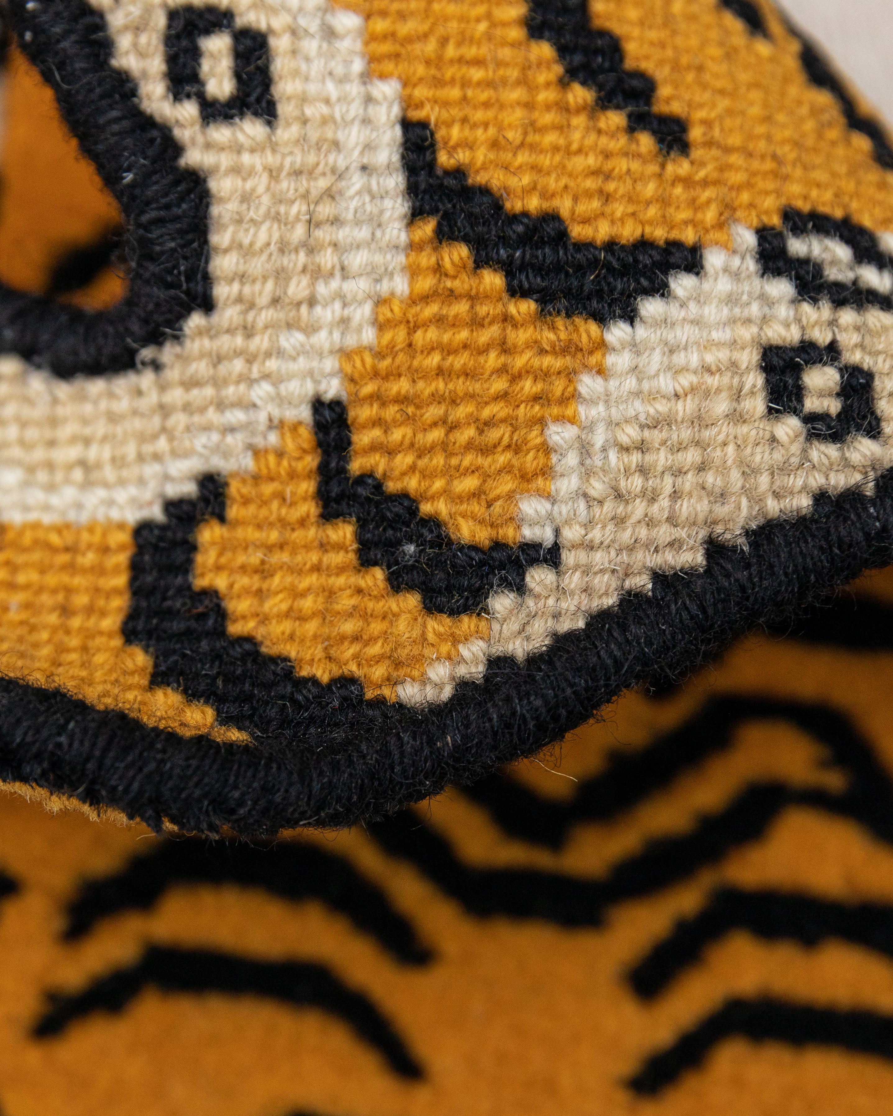 Himalayan Tiger Rug | Wool Tibetan Meditation Carpet