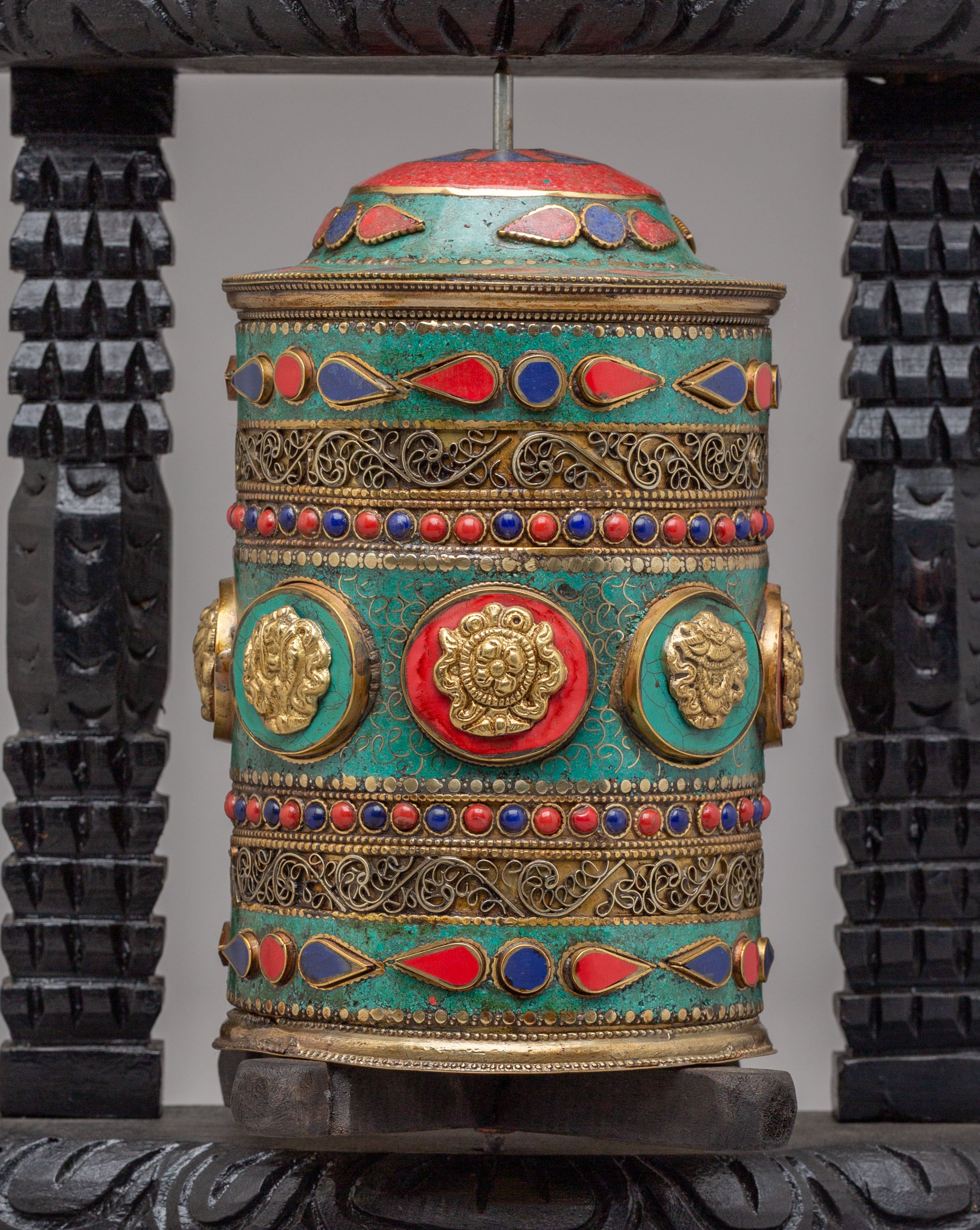 Handmade Tibetan Meditation Prayer Wheel | Spiritual Altar Decor