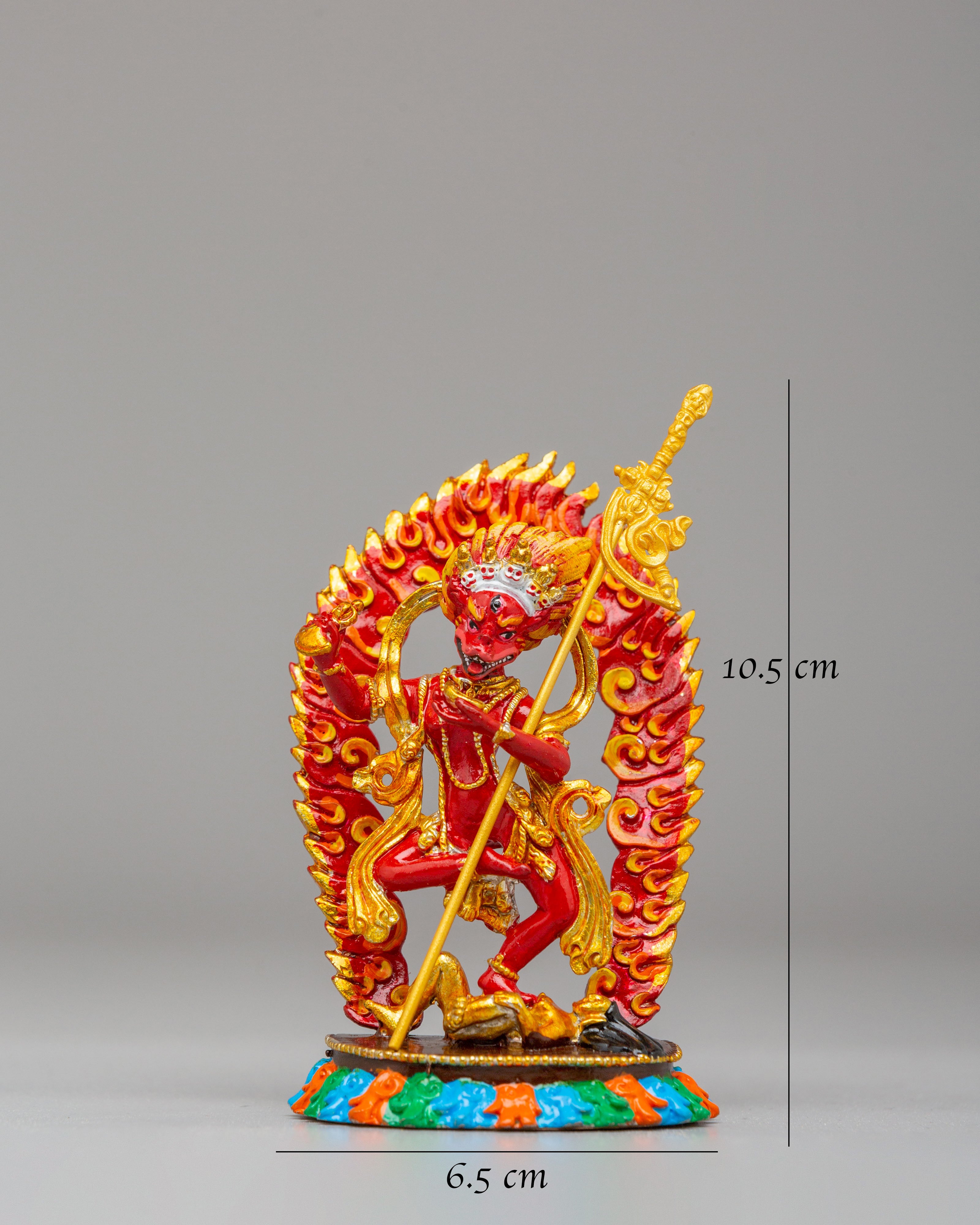 Simhamukha Lion-Faced Dakini Statue | Hand Painted Altar Decor for Protection