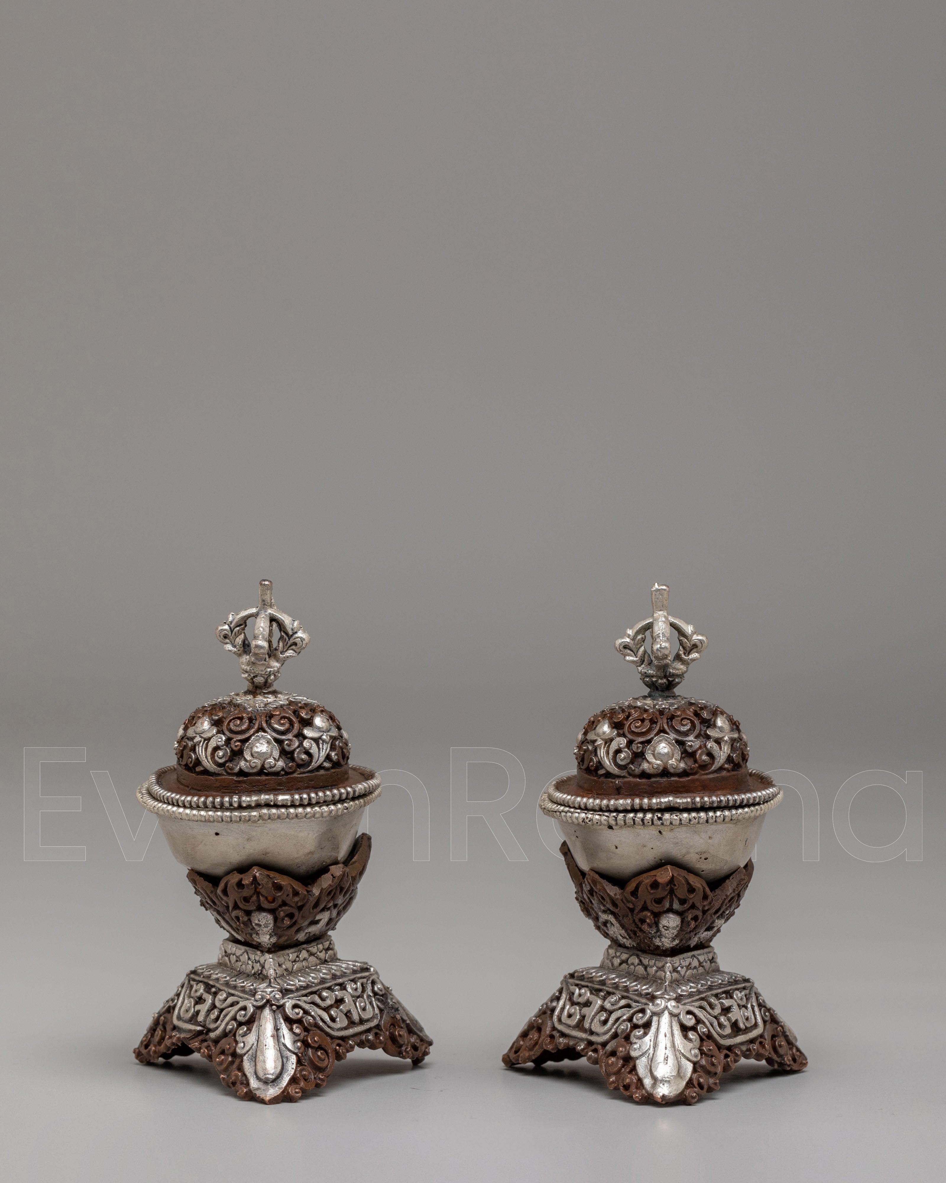 Tibetan Kapala Ritual Set | Sacred Offering Vessel for Tantric Ceremonies