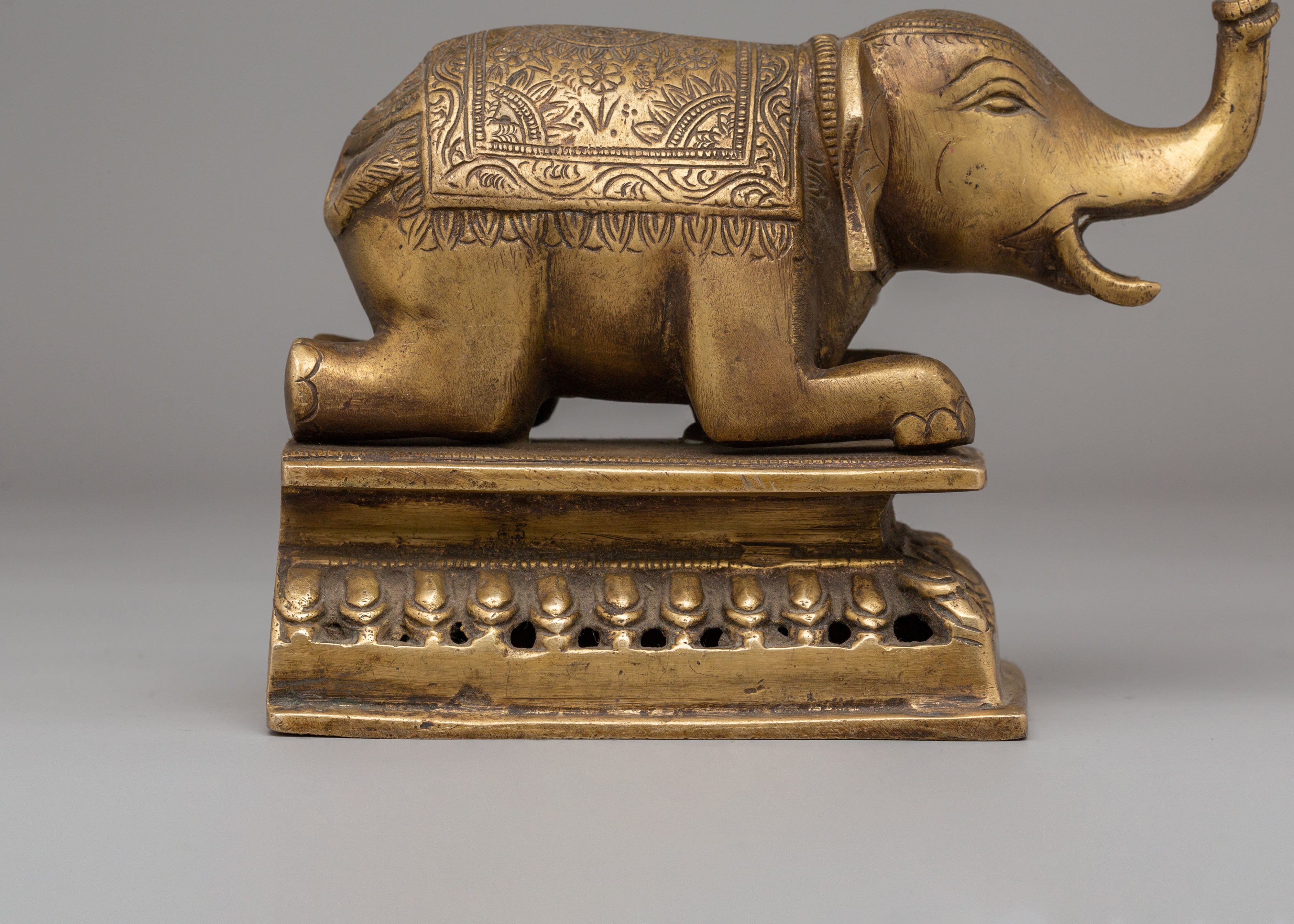 Brass Elephant Oil Lamp | Home Decor and Spiritual Practices