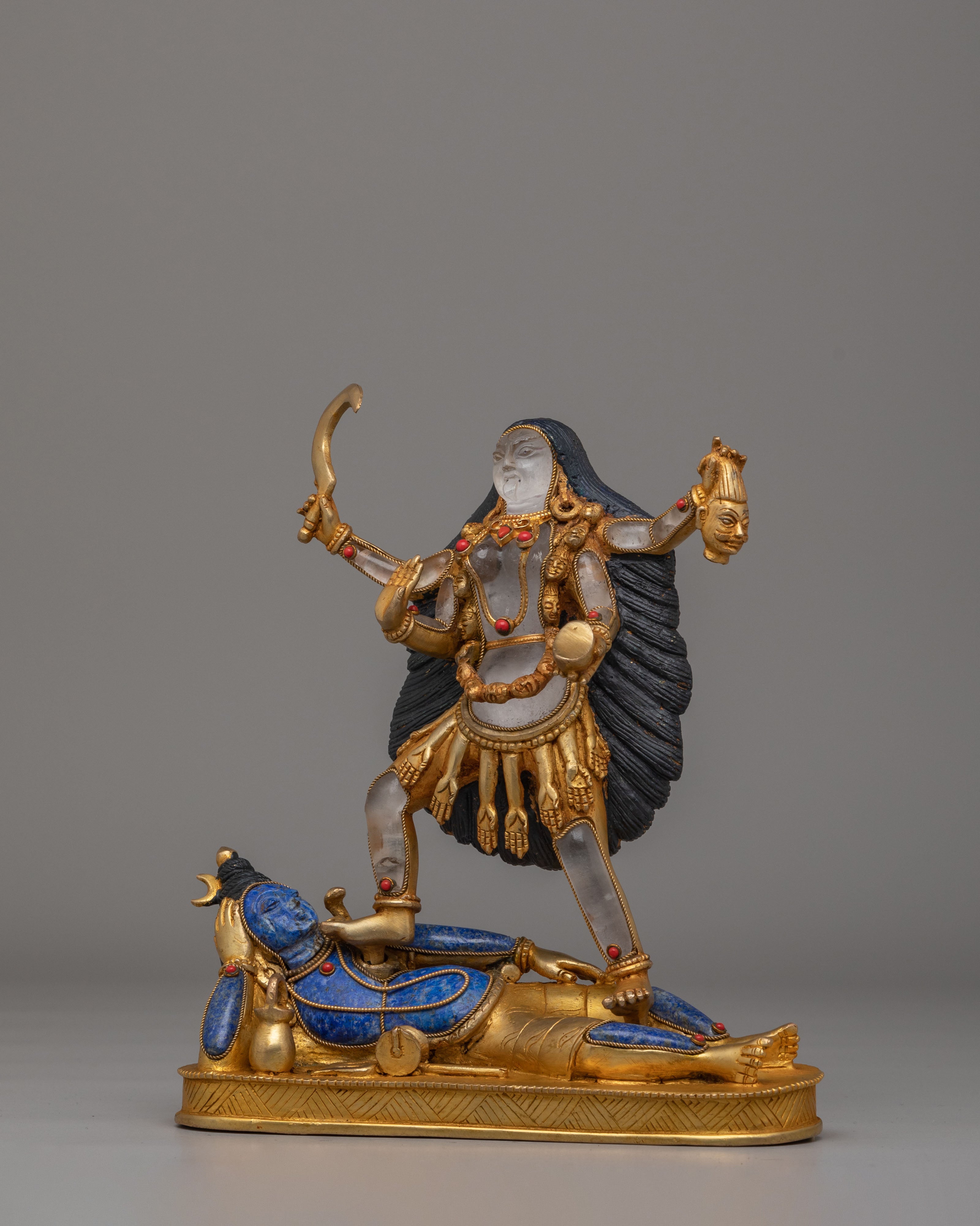 Mahakali Standing On Shiva Statue | Divine Goddess Sculpture